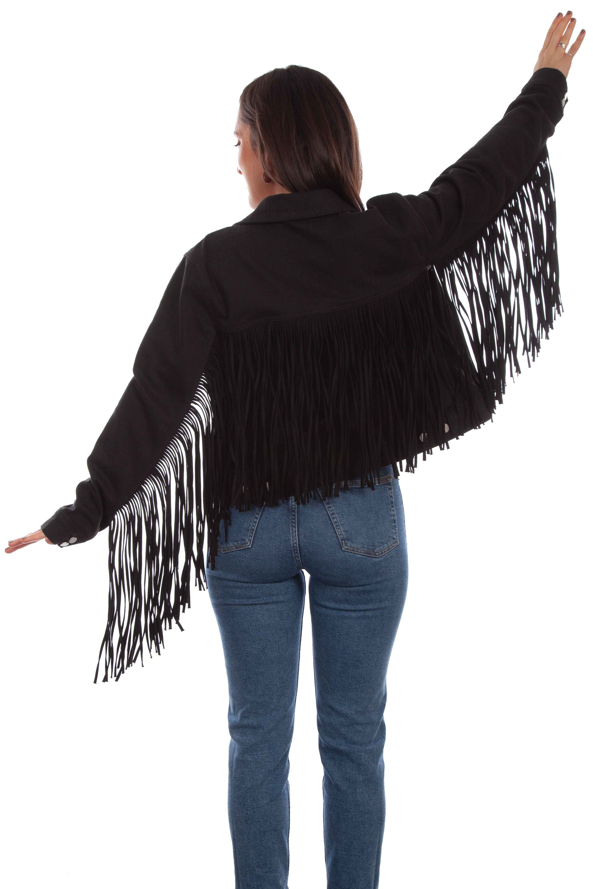 Denim Jacket W/denim Fringe - HC711