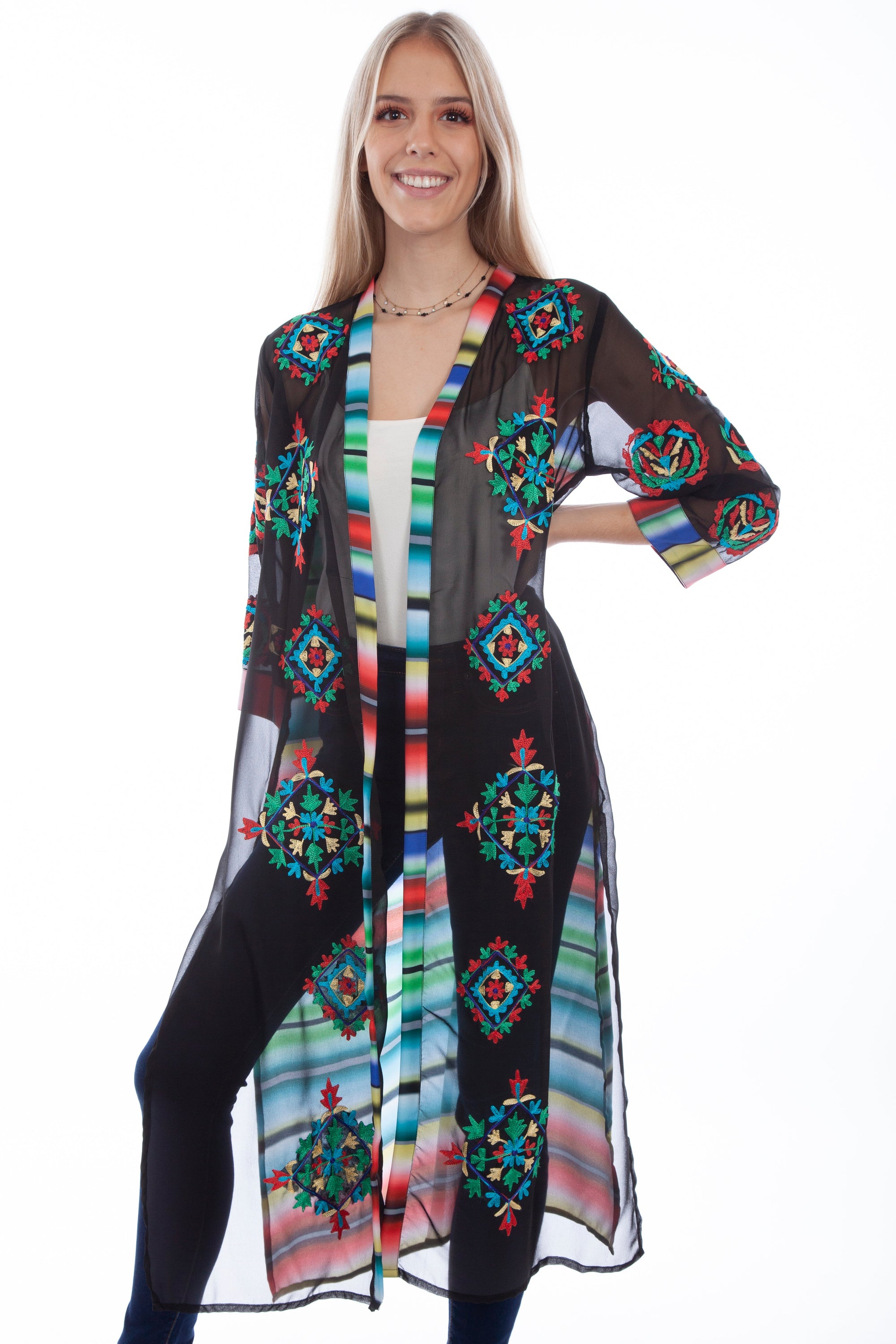 Embroidered Duster Serape Back - HC729