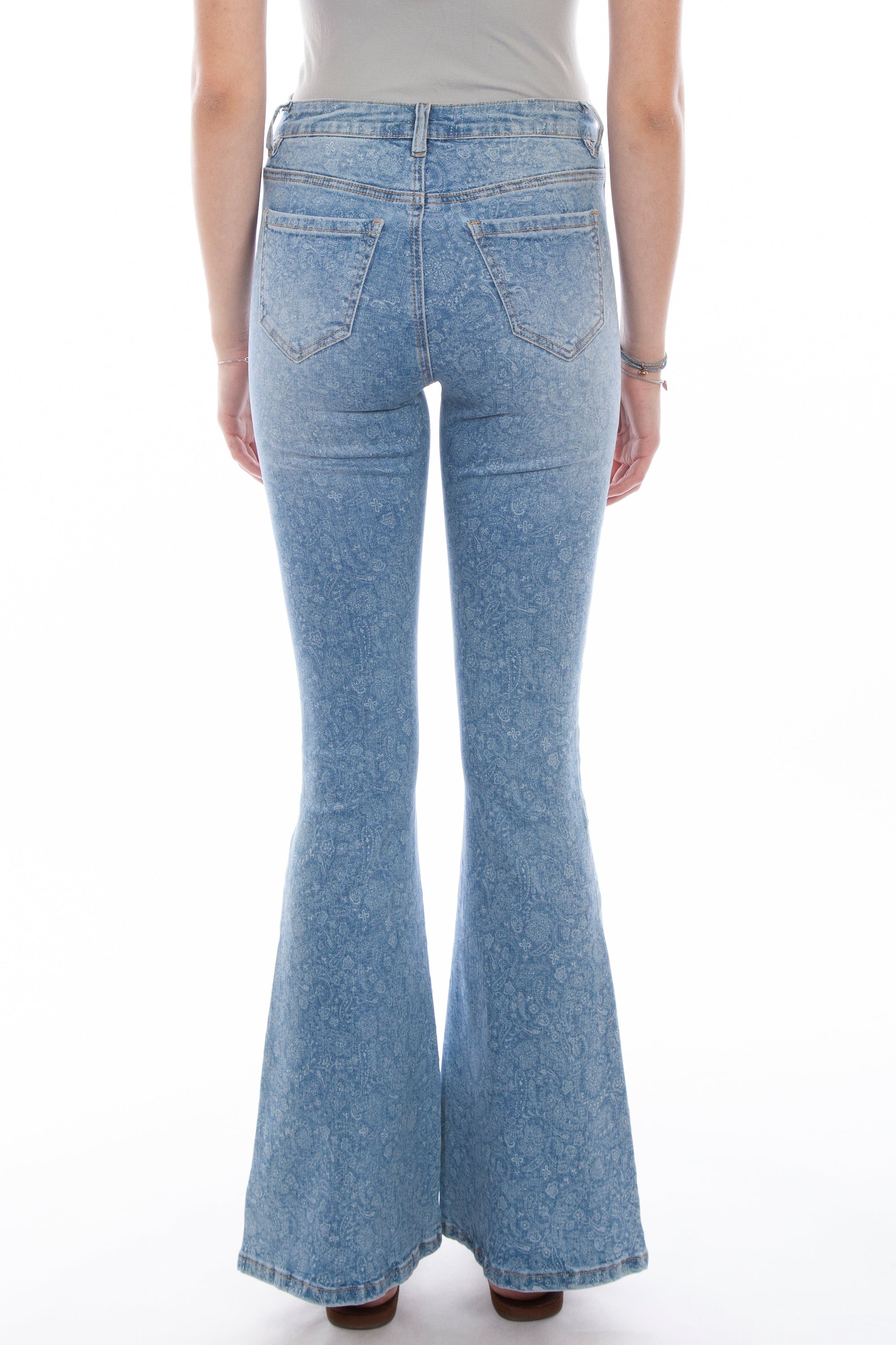 Bell Bottom Pants W/paisley Print - HC742