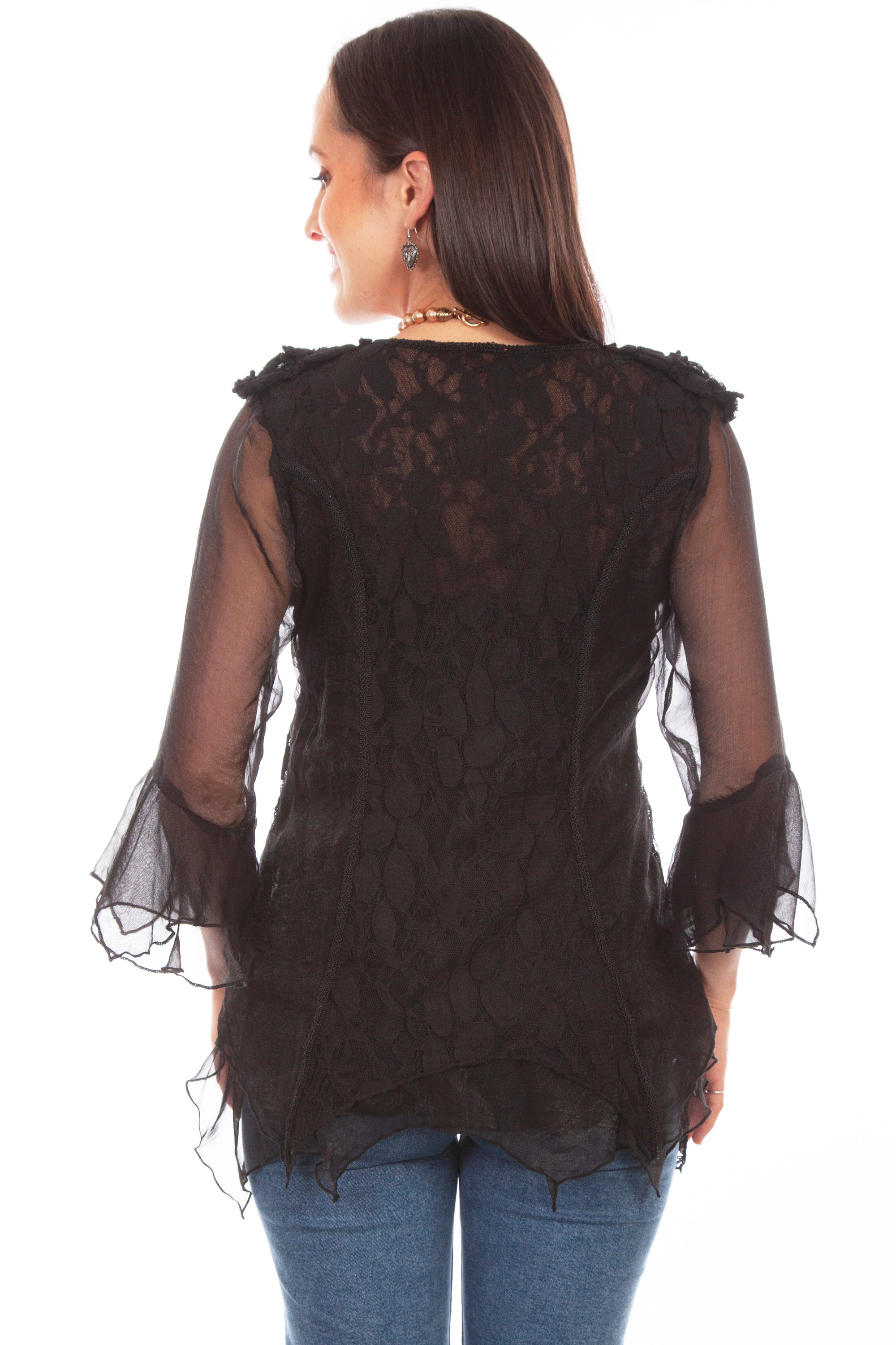 L/s Crochet Lace Top - HC752