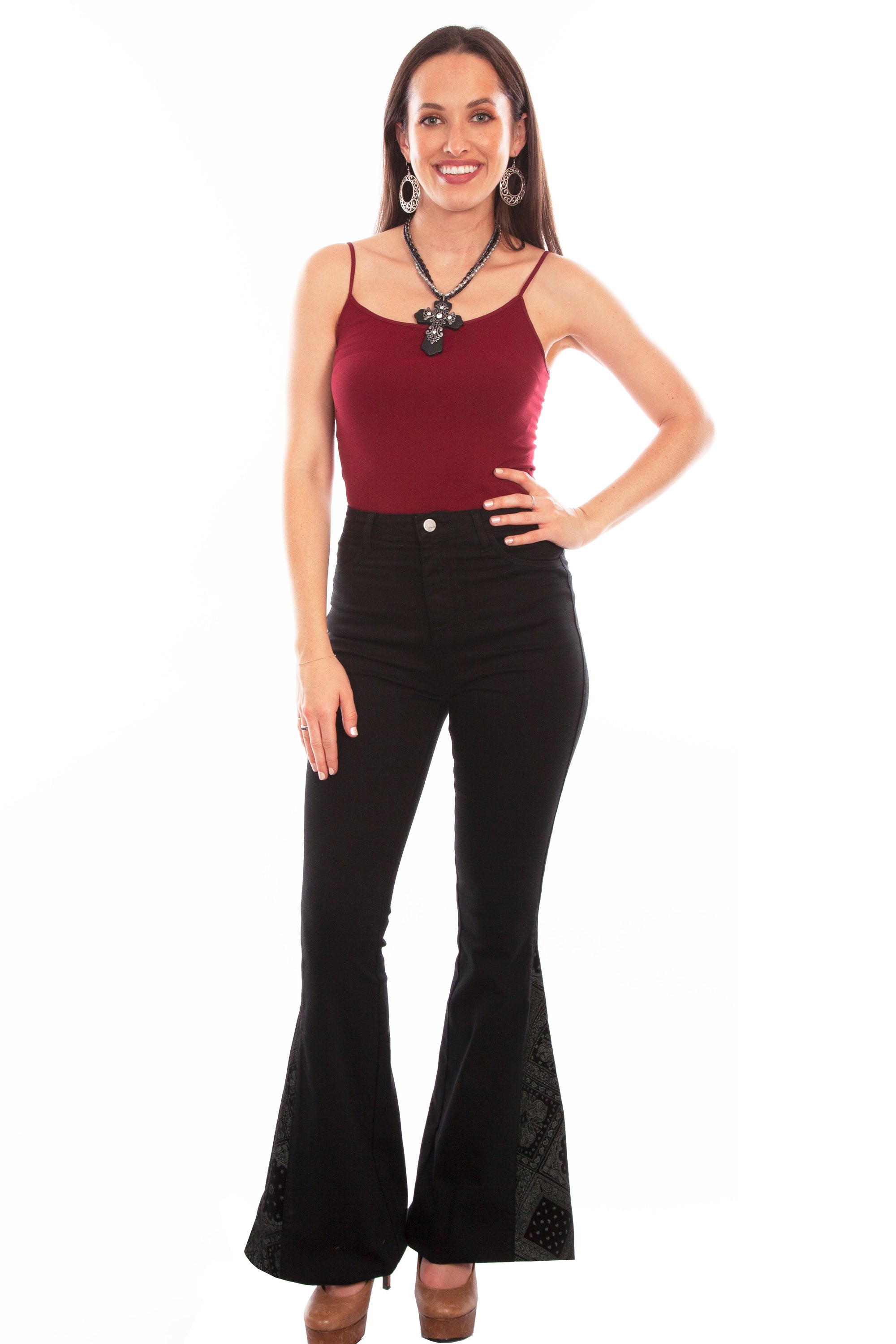Bandana Print Bell Bottom Pants - HC782