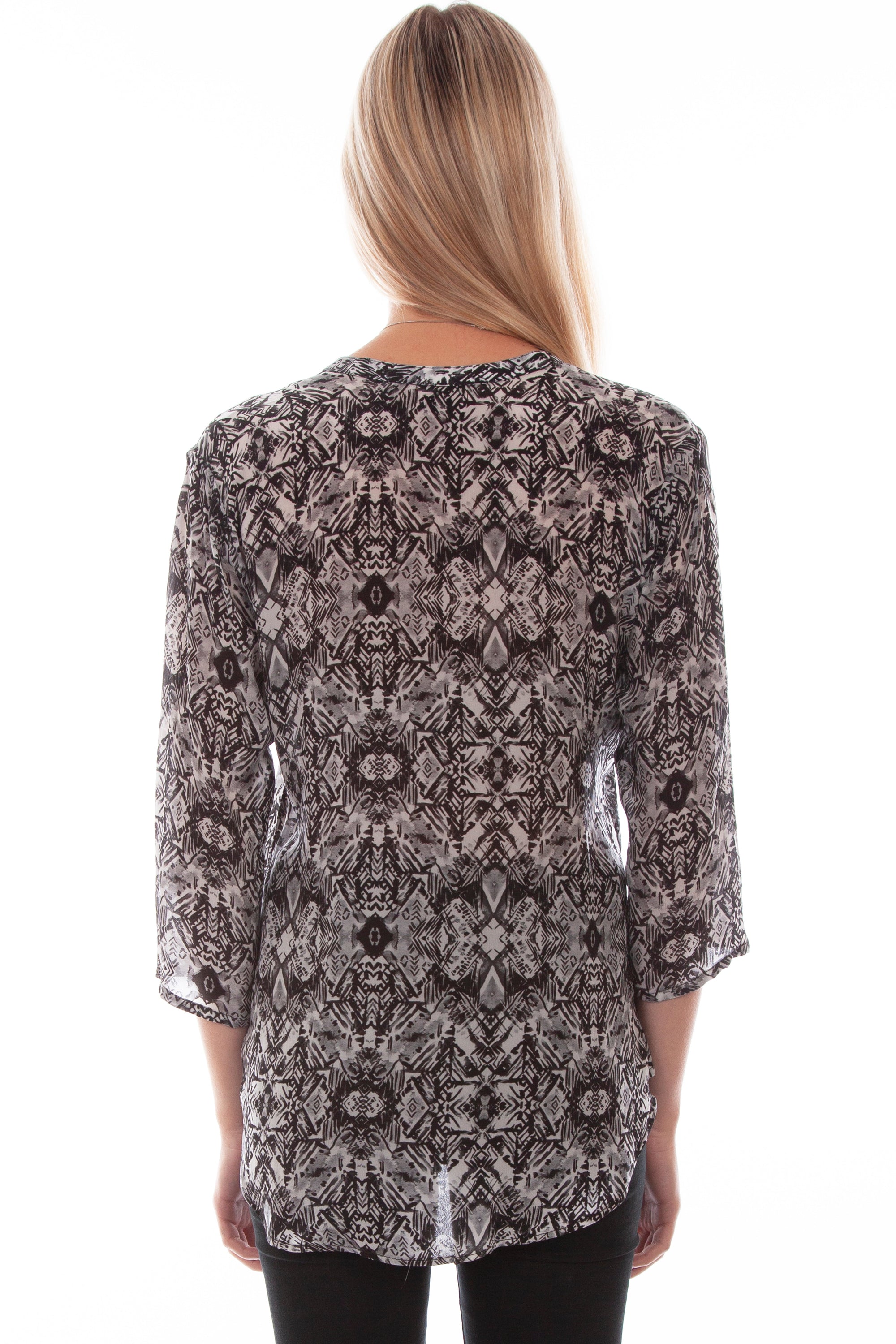 Mandarin Collar Blouse Natural Crepe - HC787