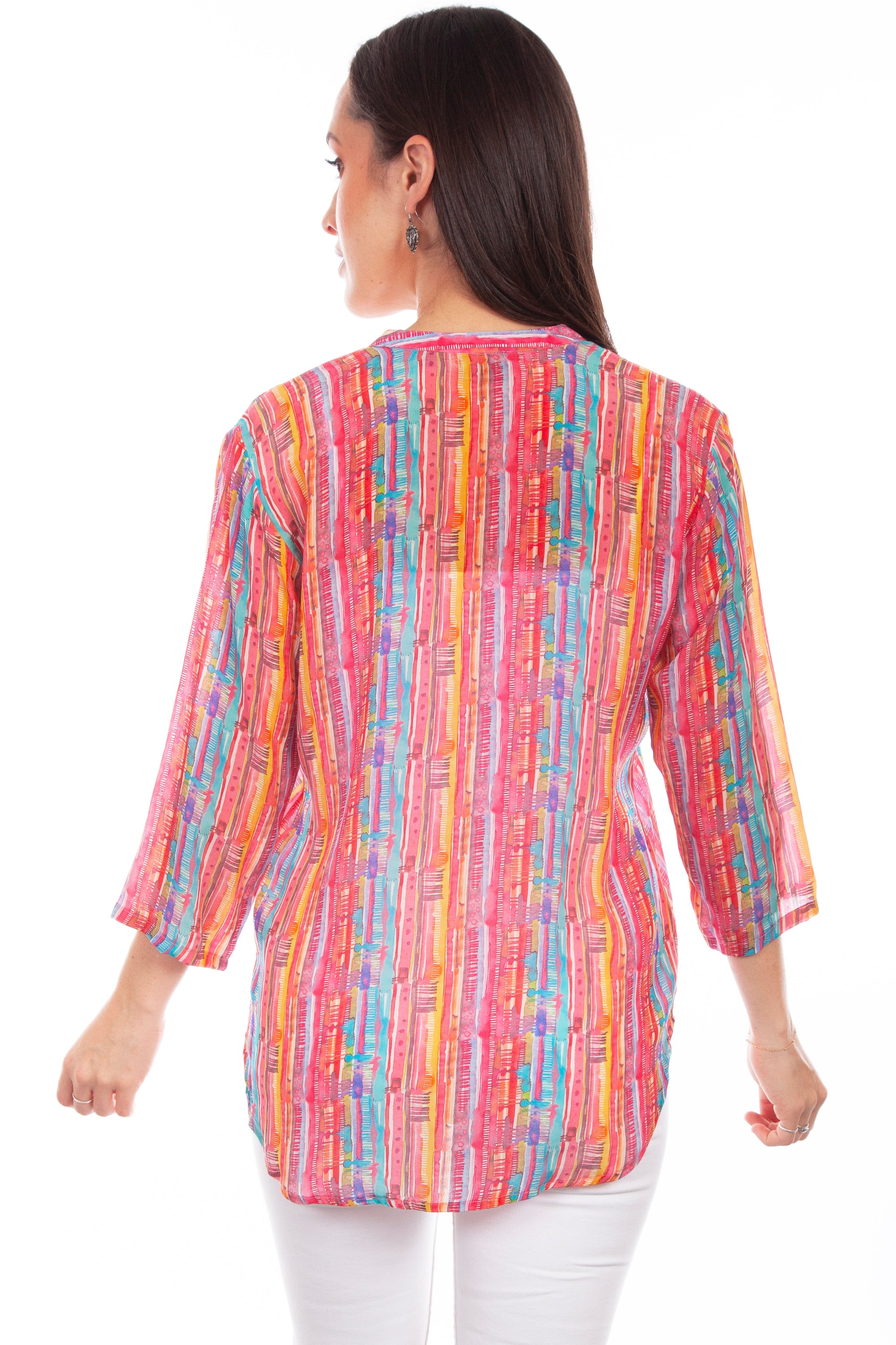 Button Up Print Blouse - HC809