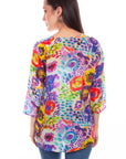 V-neck Pullover Print Blouse - HC812