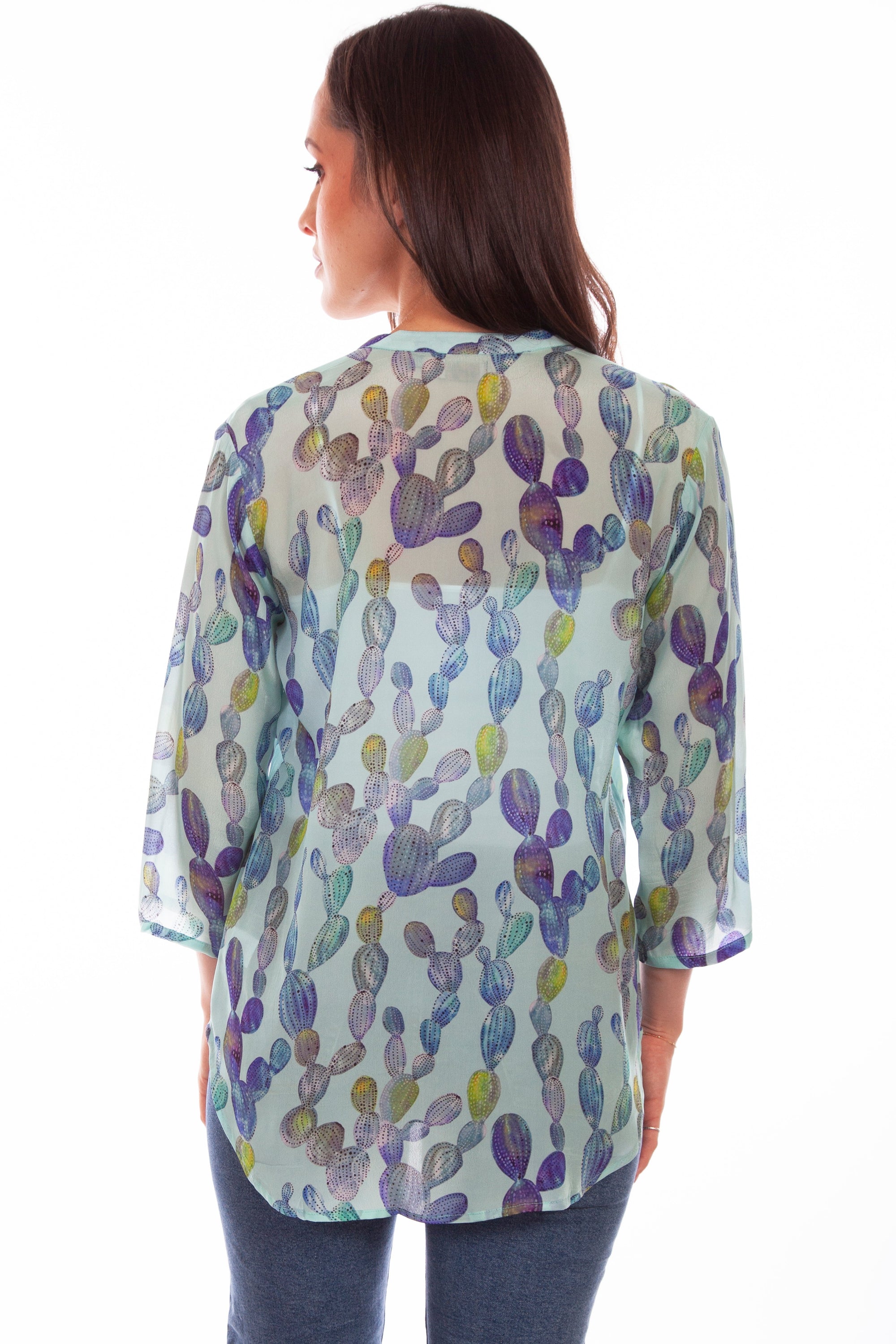 Button Up Print Blouse - HC816