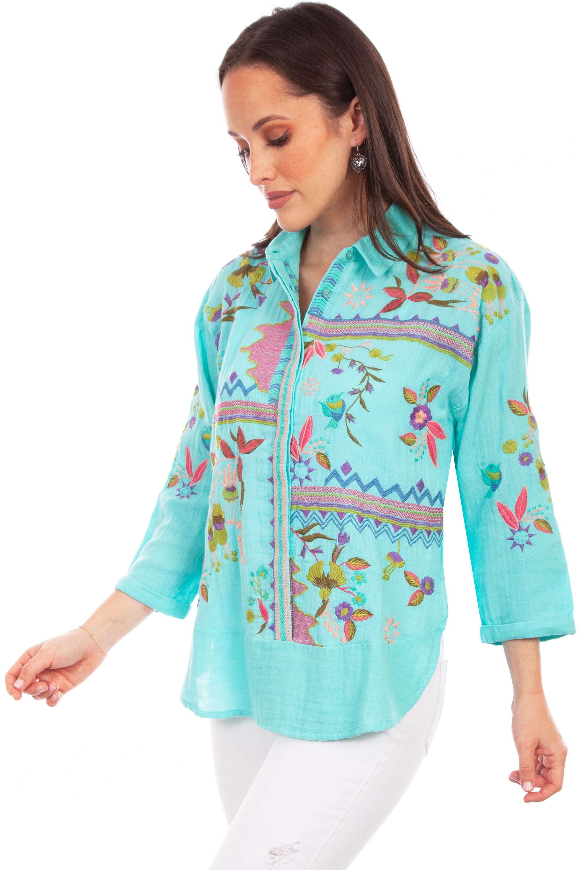 Double Gauze Emb. Blouse - HC823