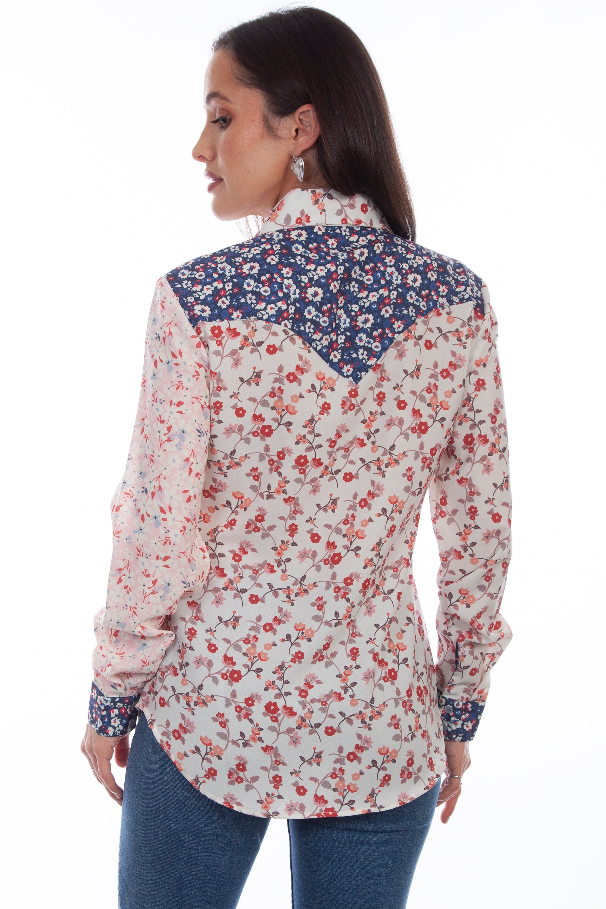 Multi Fabric Vintage Blouse - HC829