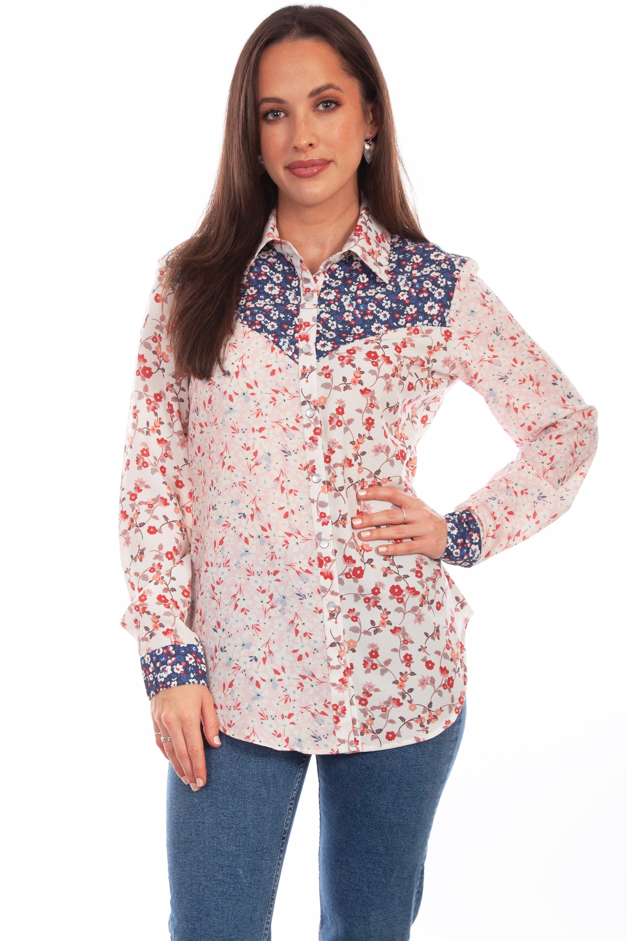 Multi Fabric Vintage Blouse - HC829