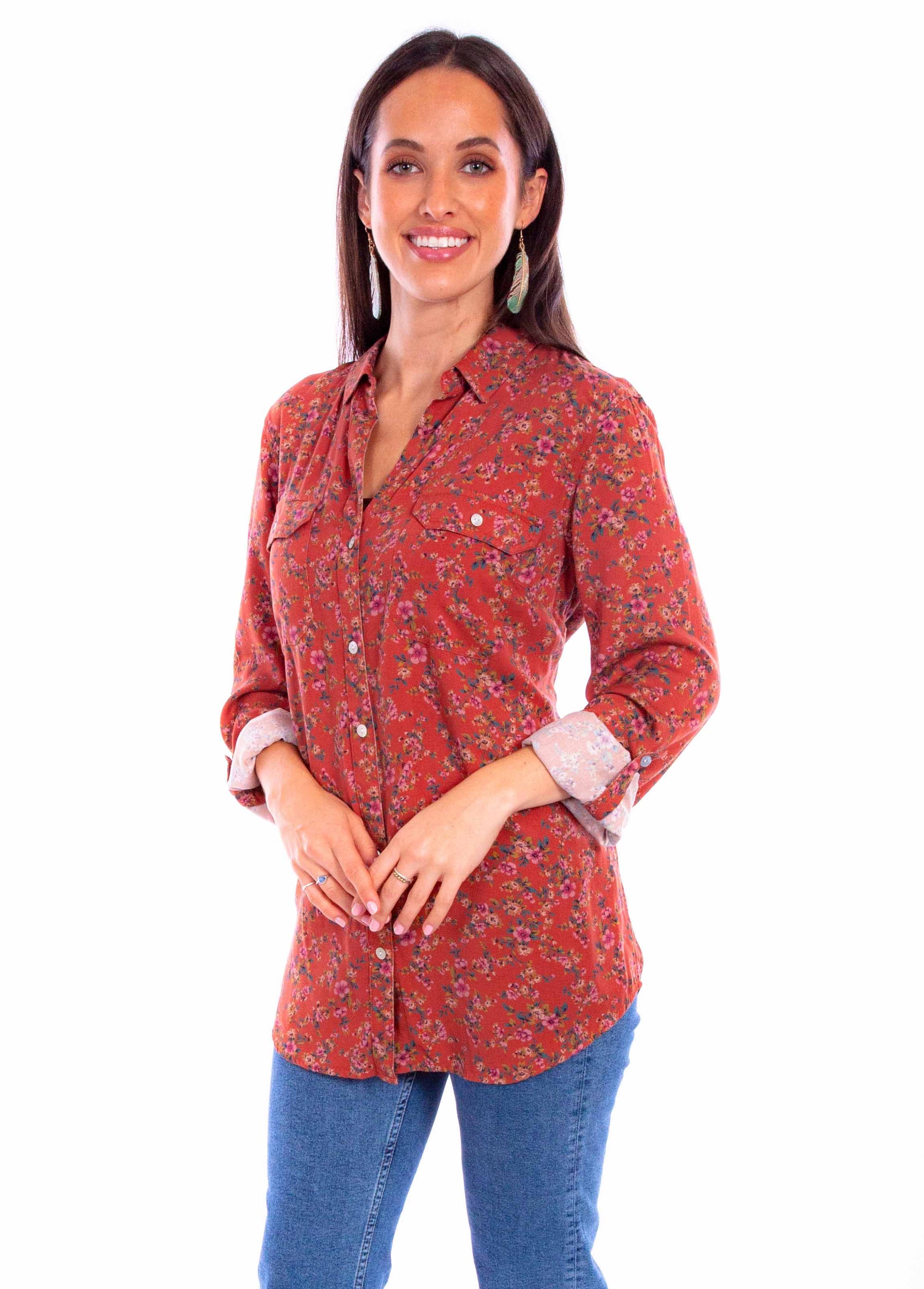 Printed Ditsy Floral Top - HC843