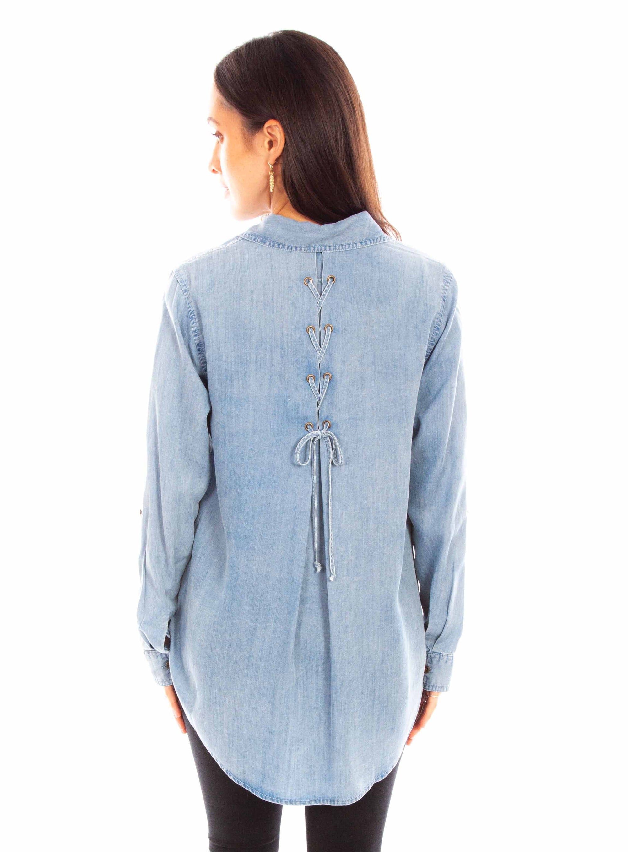 X Stitch Top W/lace Up Back - HC844