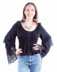 Crochet Bell Sleeve Top - HC860