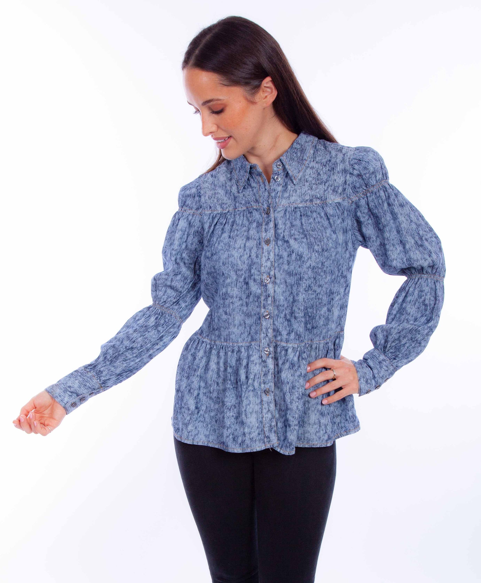 Tiered Shirt W/smock Tier Sleeve - HC861