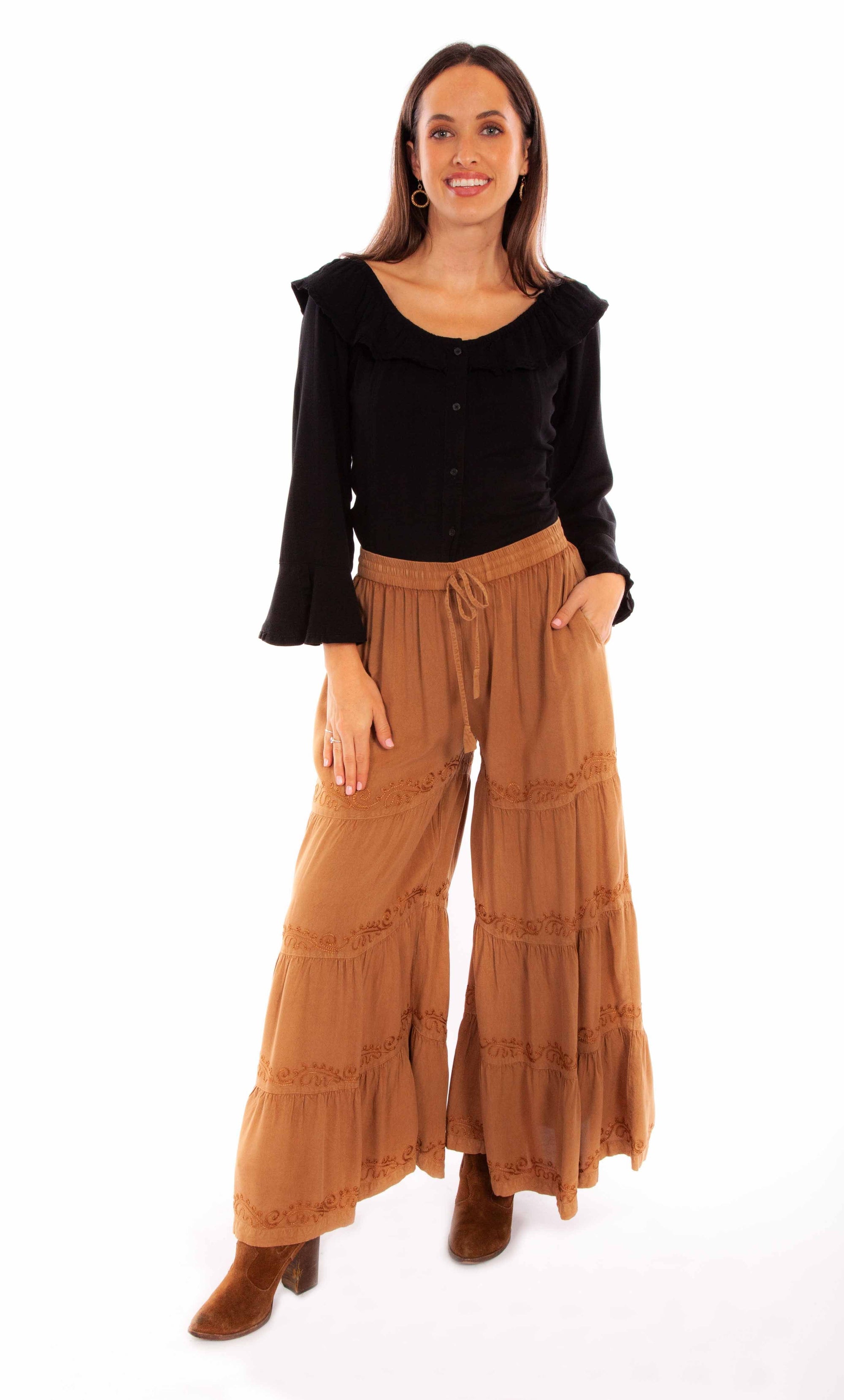 Rayon Palazzo Pants W/pockets - HC867