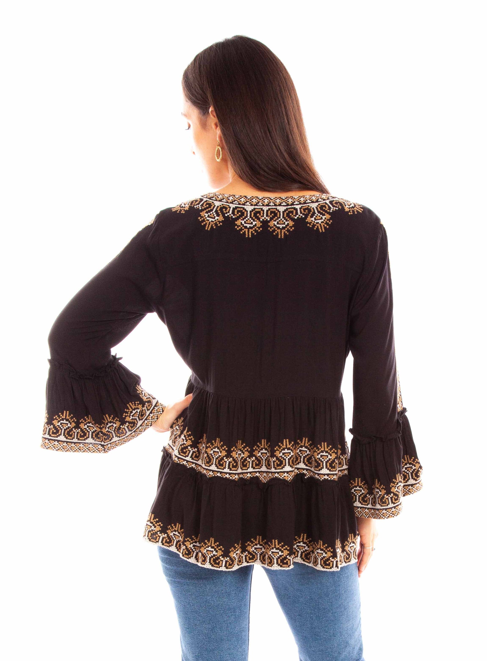 Pullover Emb. Ruffle Blouse - HC882
