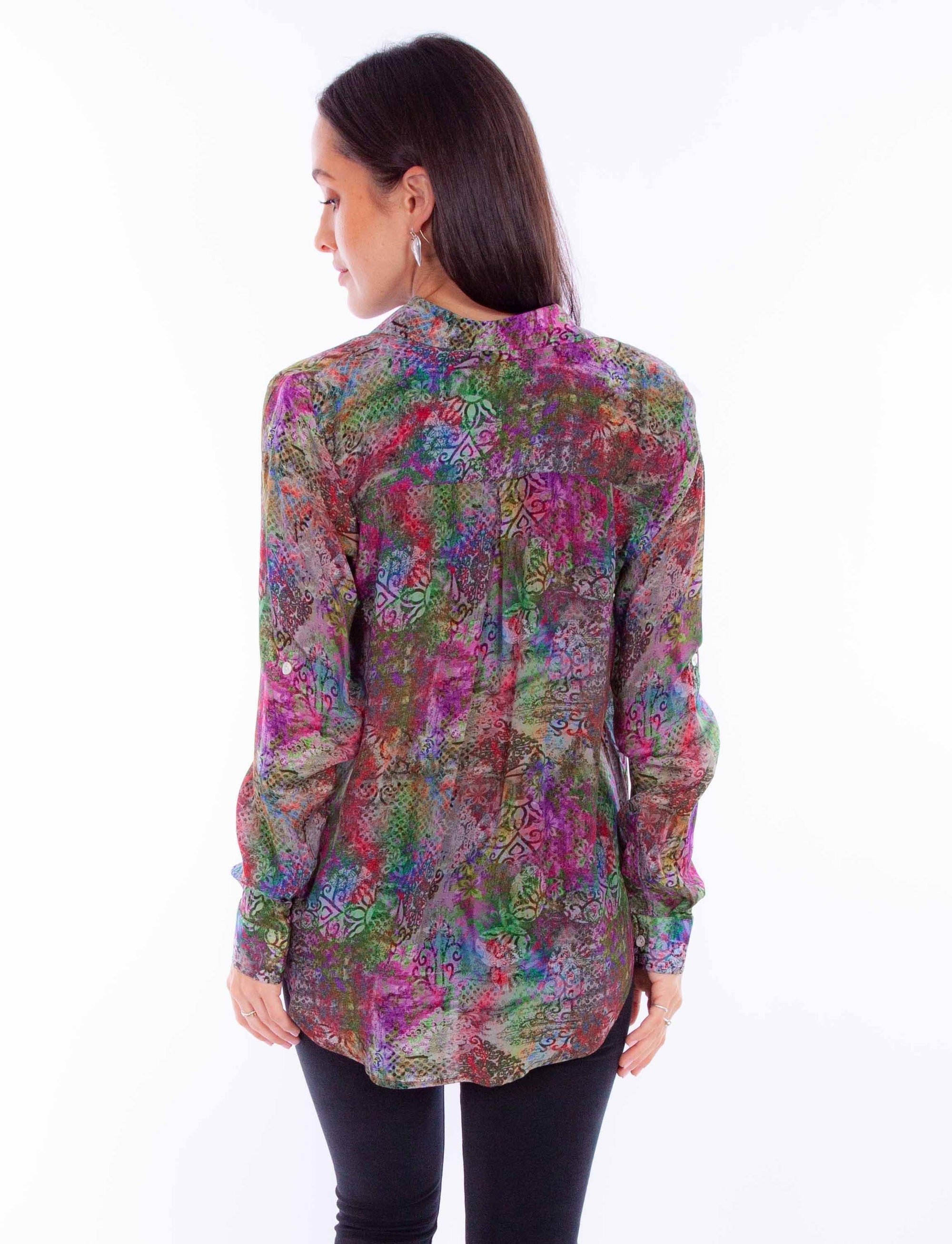 Colorful Button Up Blouse - HC885