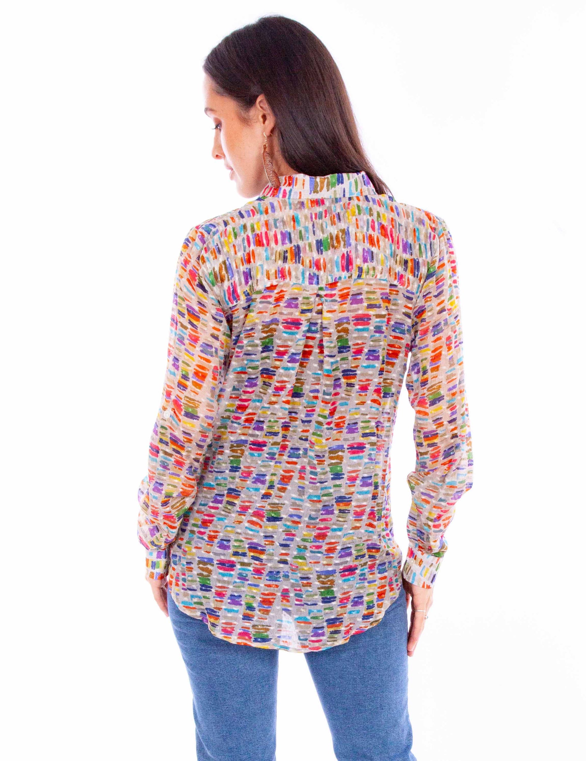Button Up Collared Blouse - HC892