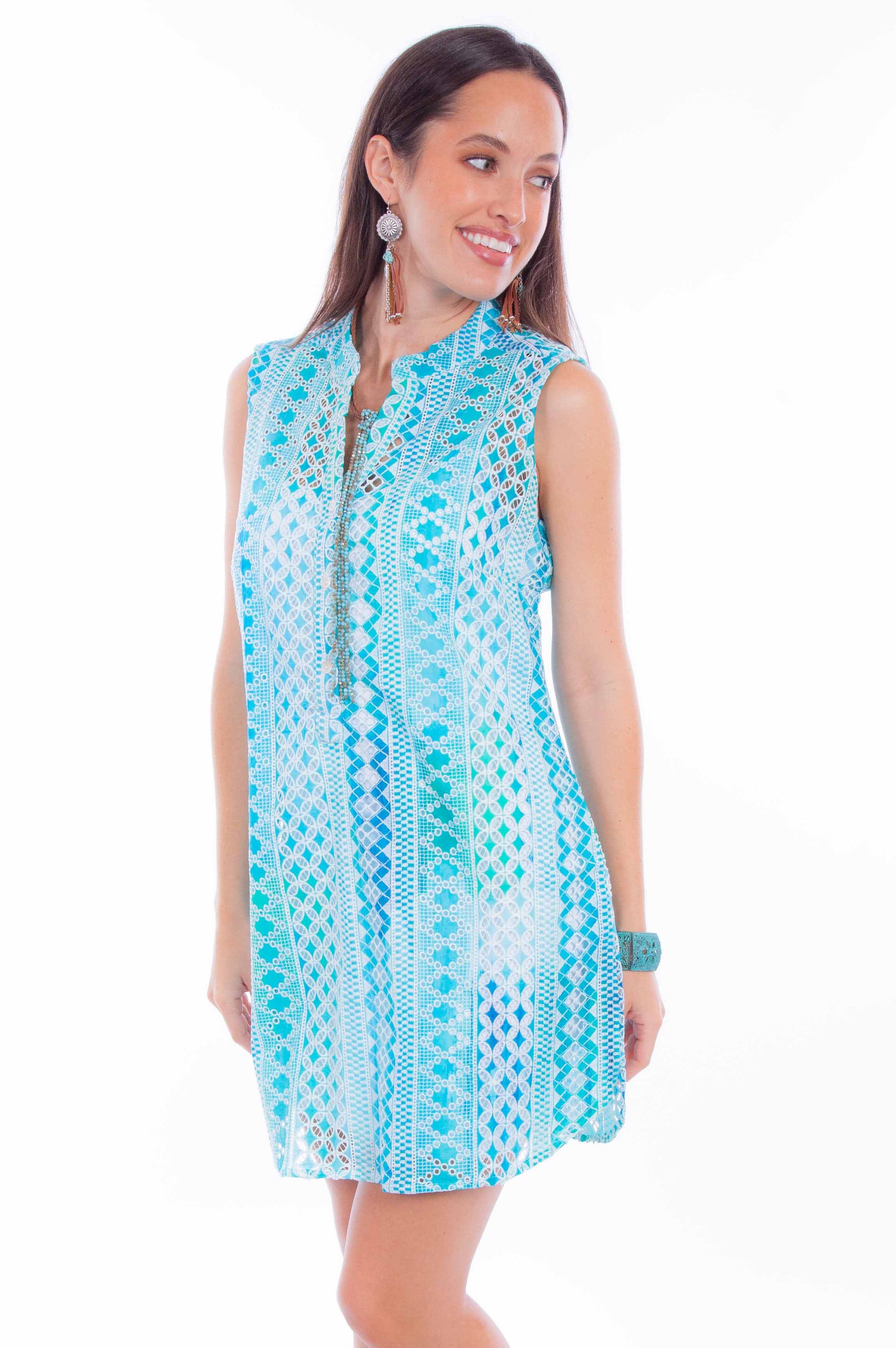Eyelet Sleeveless Dress - HC899