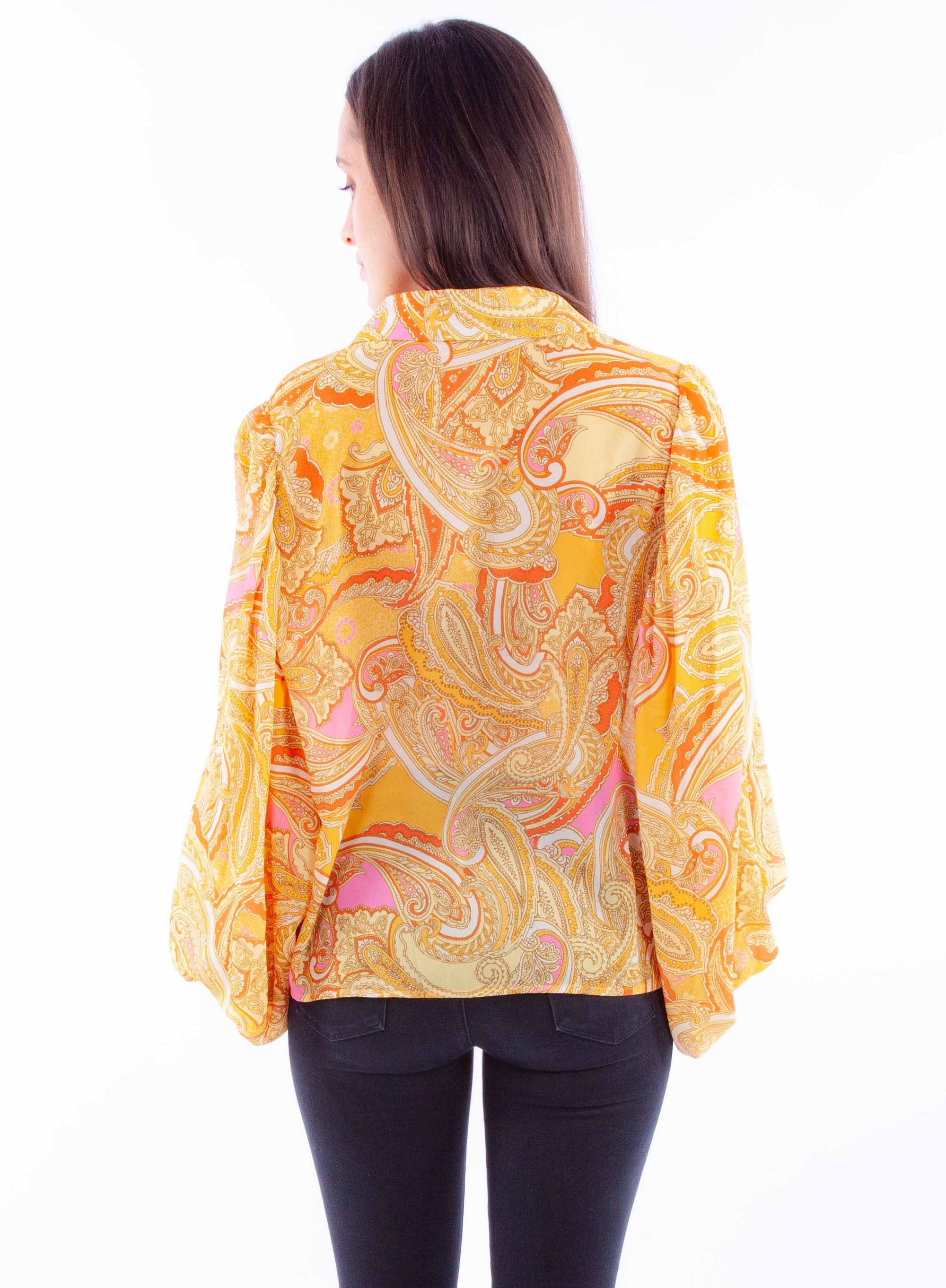 Extreme Balloon Sleeeve Paisley Top - HC903