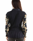Peplum Blouse Smocked Bodice - HC911