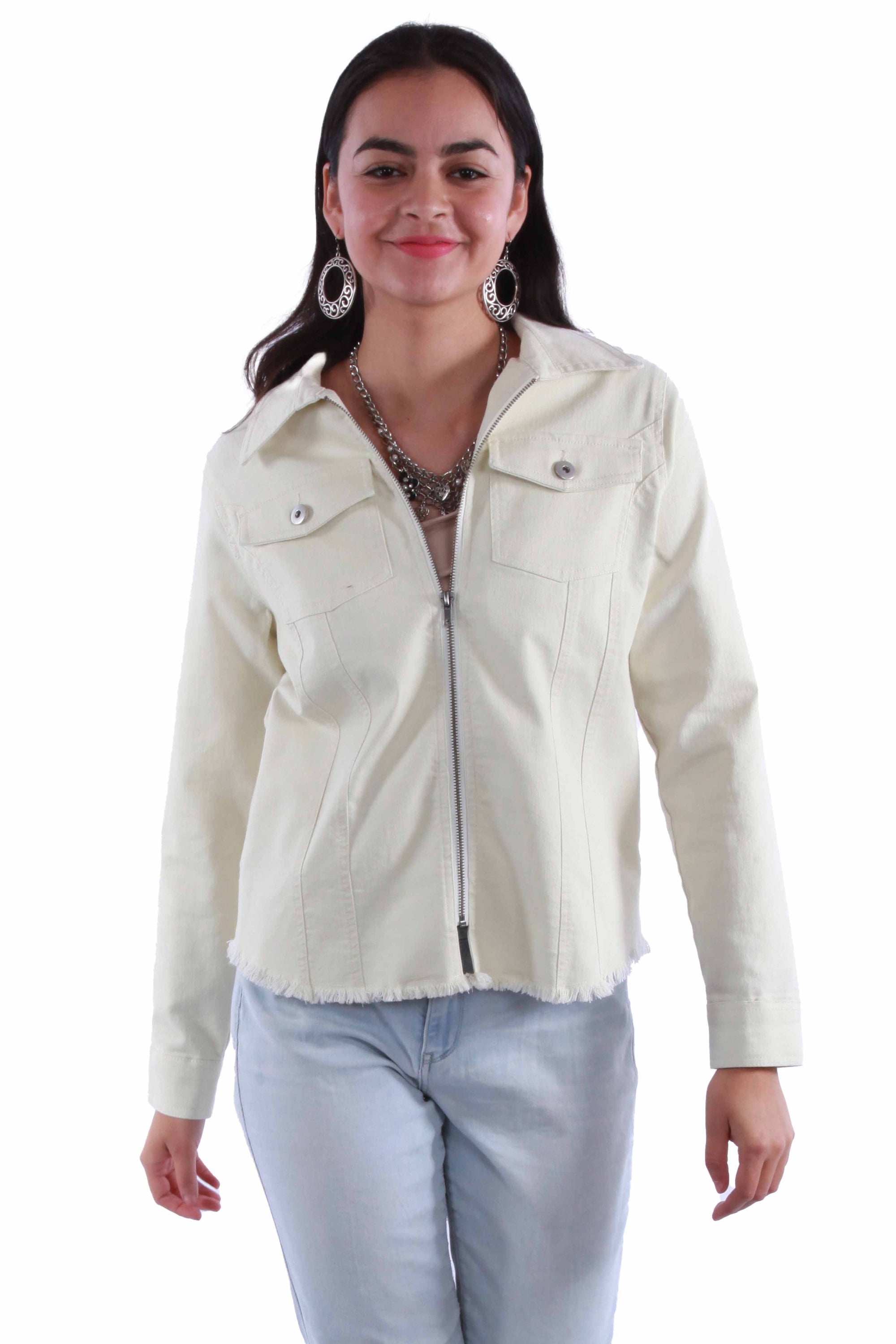 Zip Front Denim Jacket - HC913