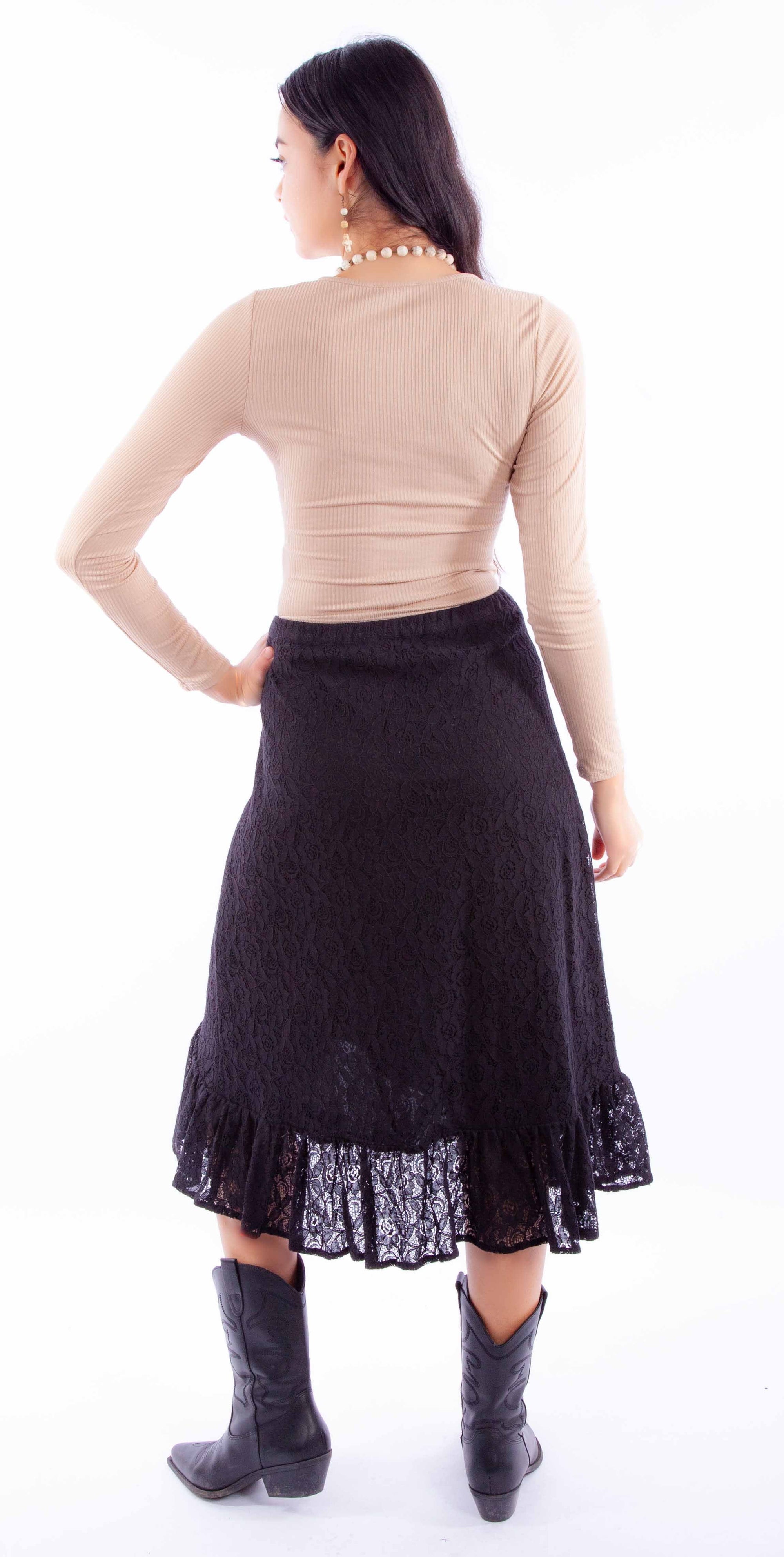 Lace Skirt W/ruffle Bottom - HC917