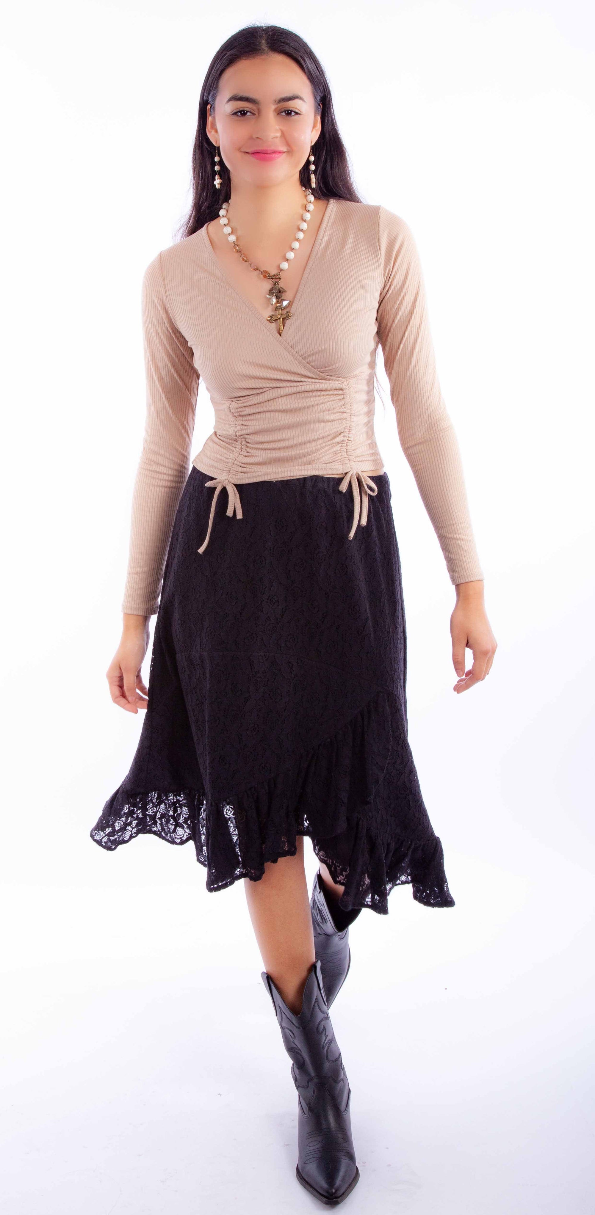Lace Skirt W/ruffle Bottom - HC917