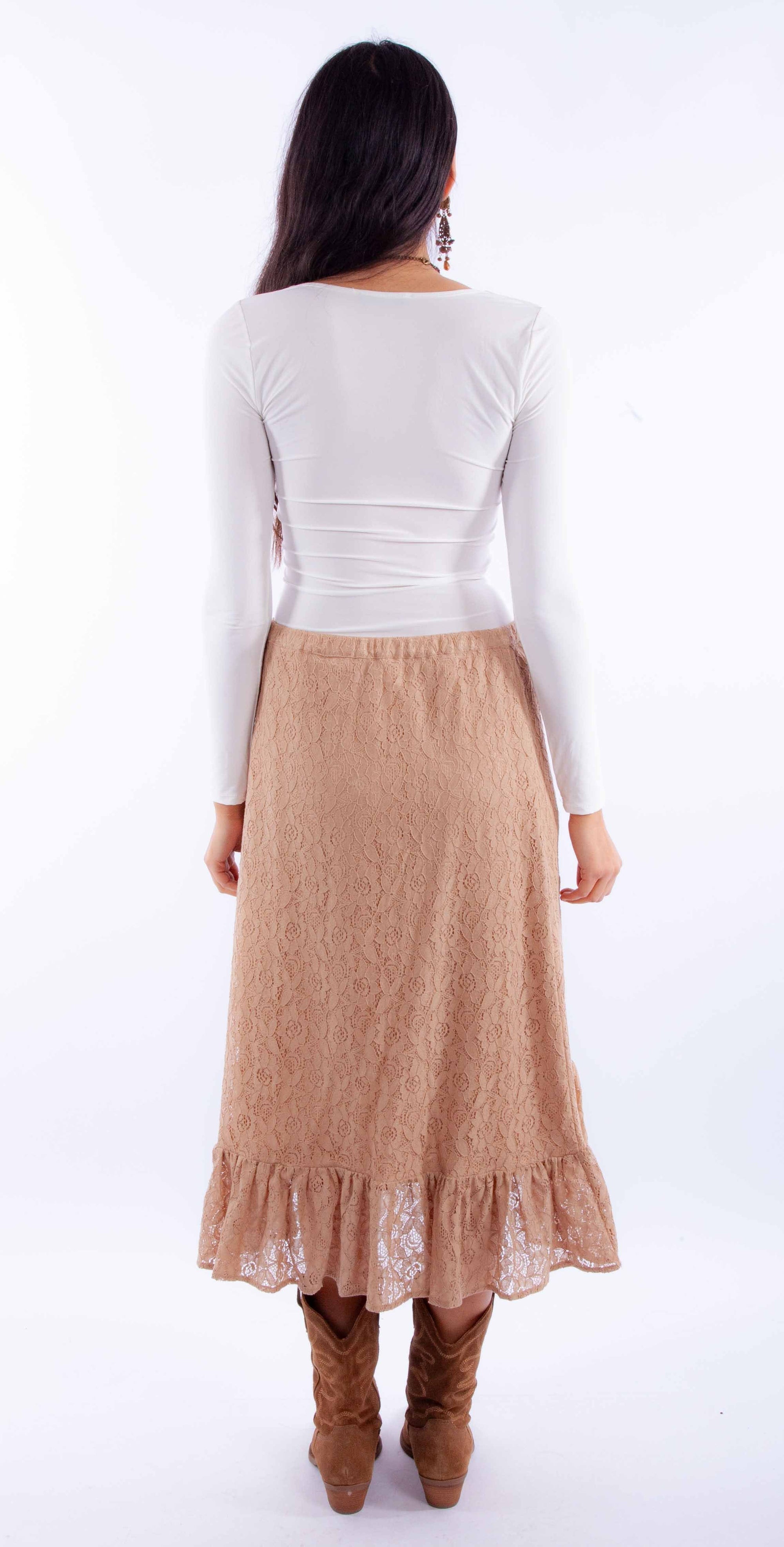 Lace Skirt W/ruffle Bottom - HC917