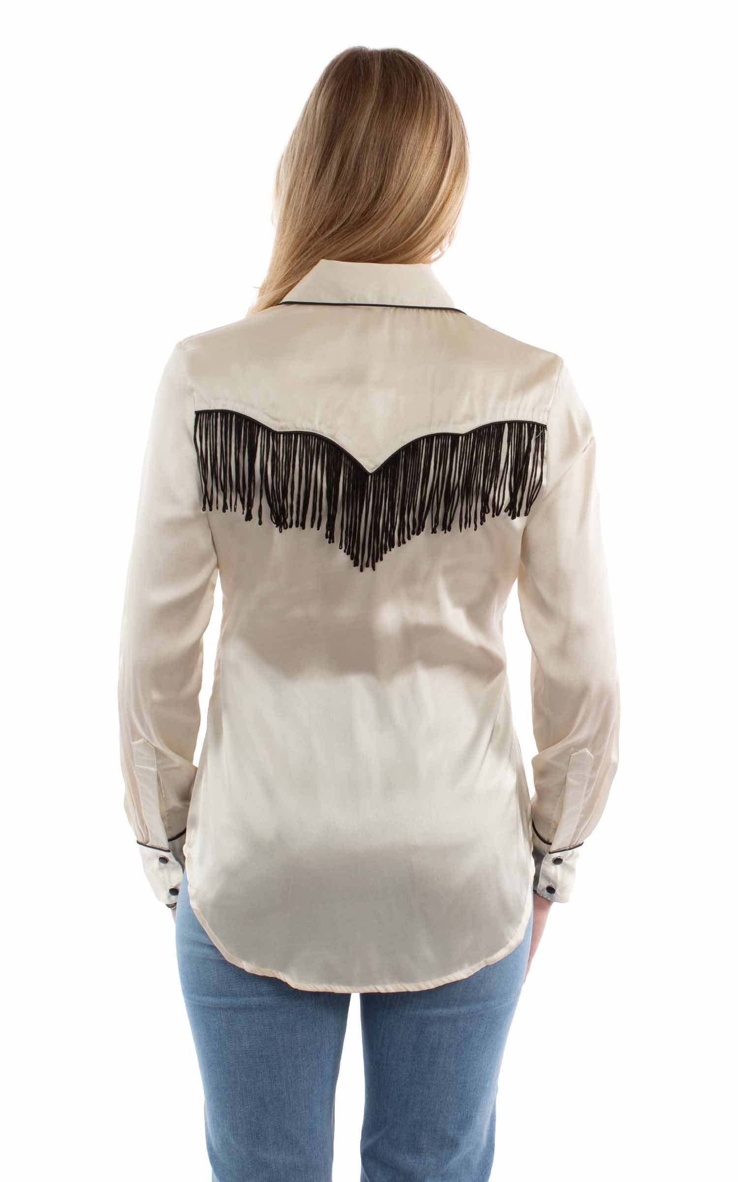 Solid Blouse With Piping/fringe - HC922