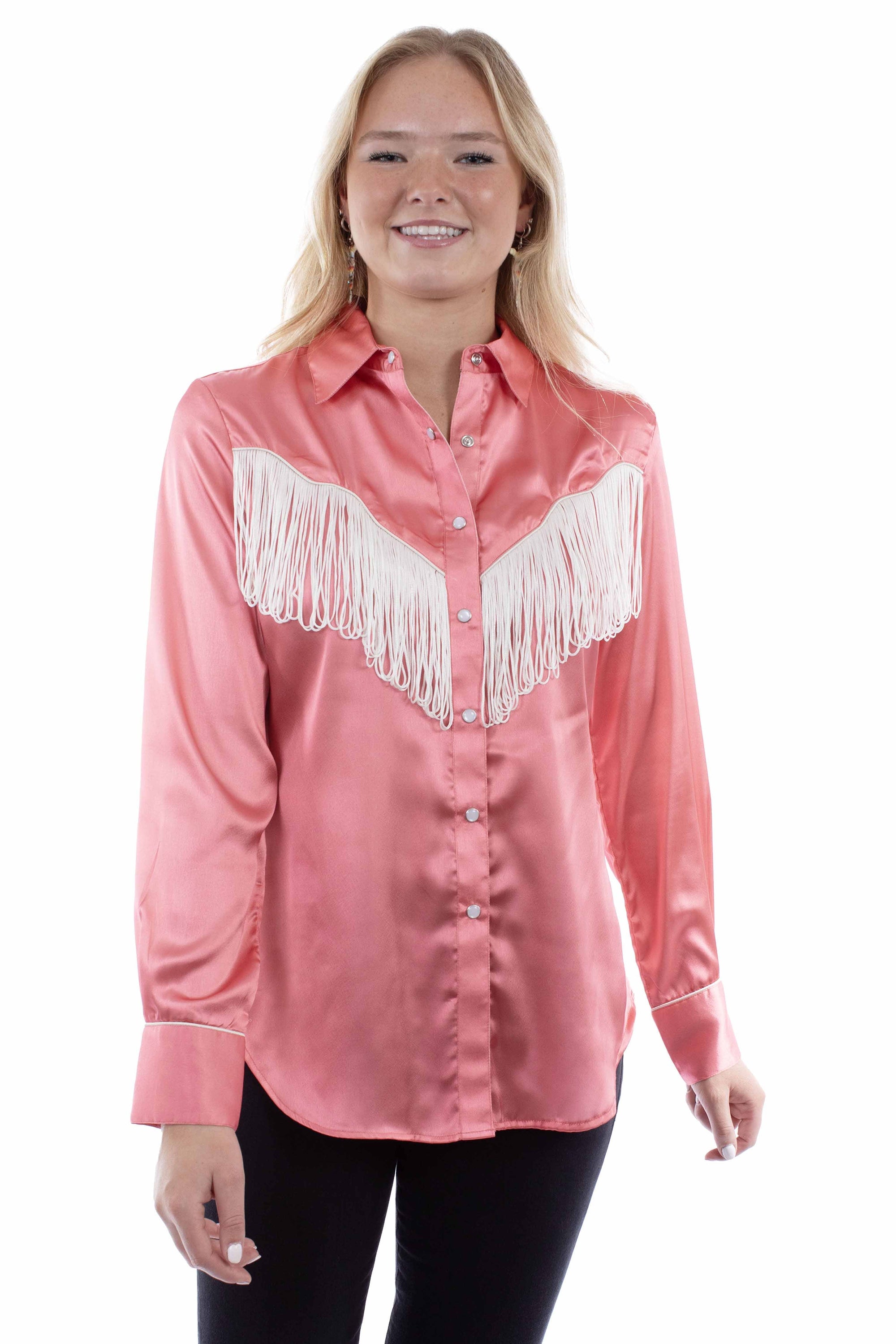 Solid Blouse With Piping/fringe - HC922