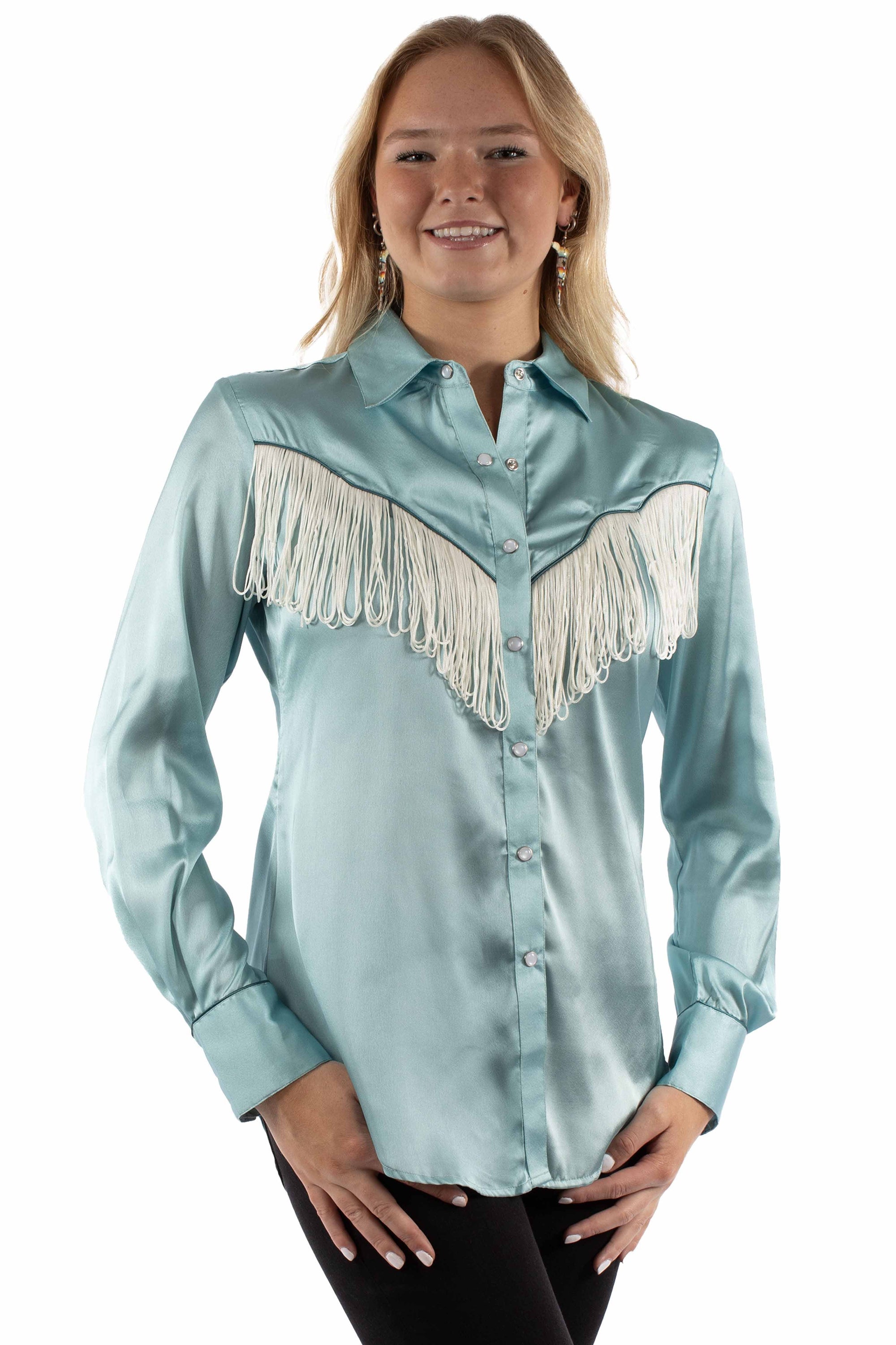 Solid Blouse With Piping/fringe - HC922