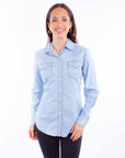 Cotton Western Snap Front Top With Two Flap Chest Pockets