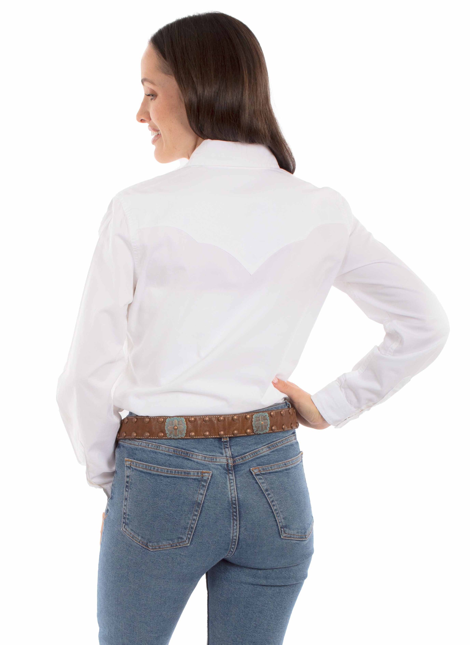Snap Front Western Style Cotton Shirt With Classic Detailing Durable Everyday Comfort