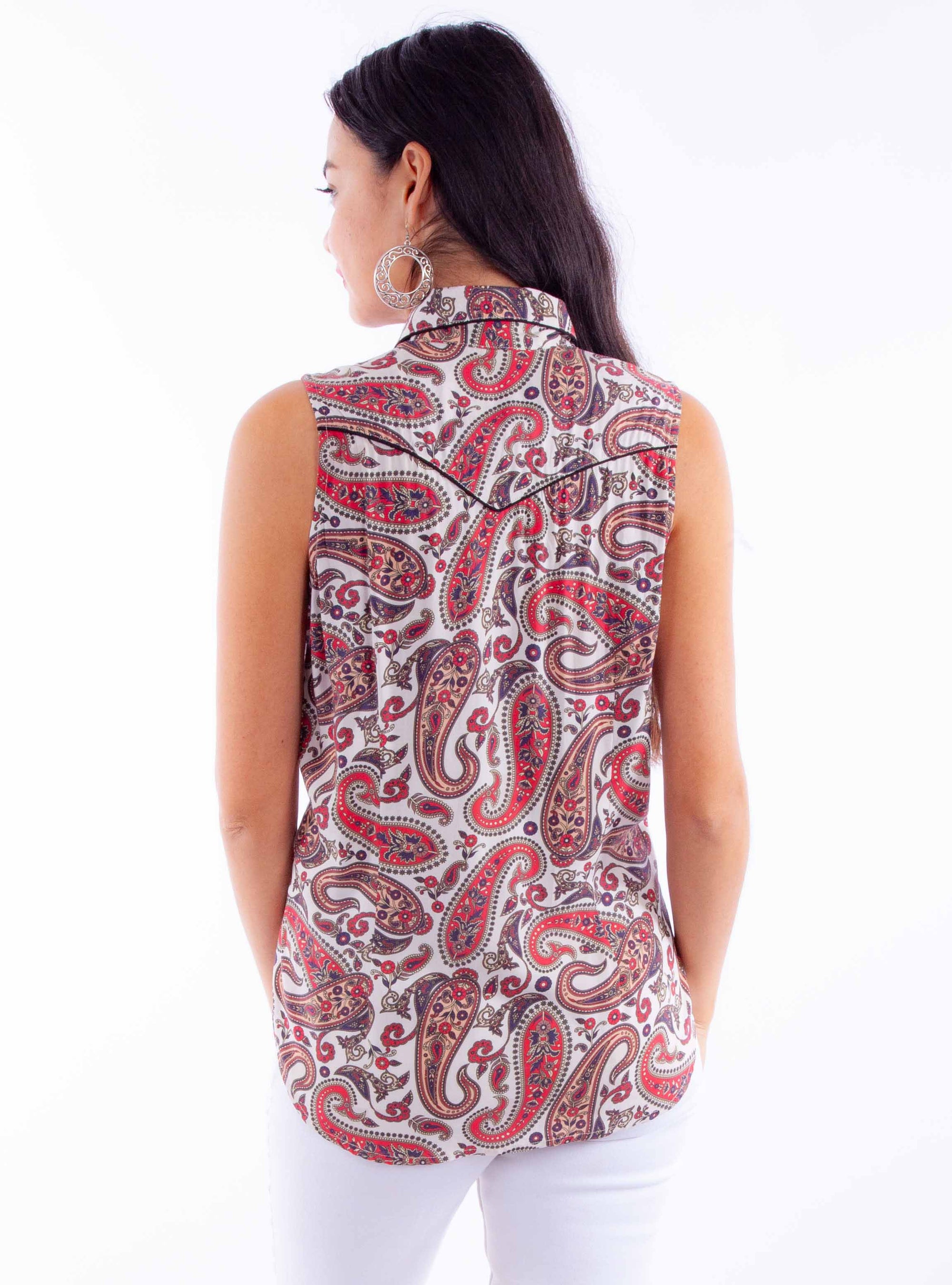 S/l Paisley Western Top - HC936
