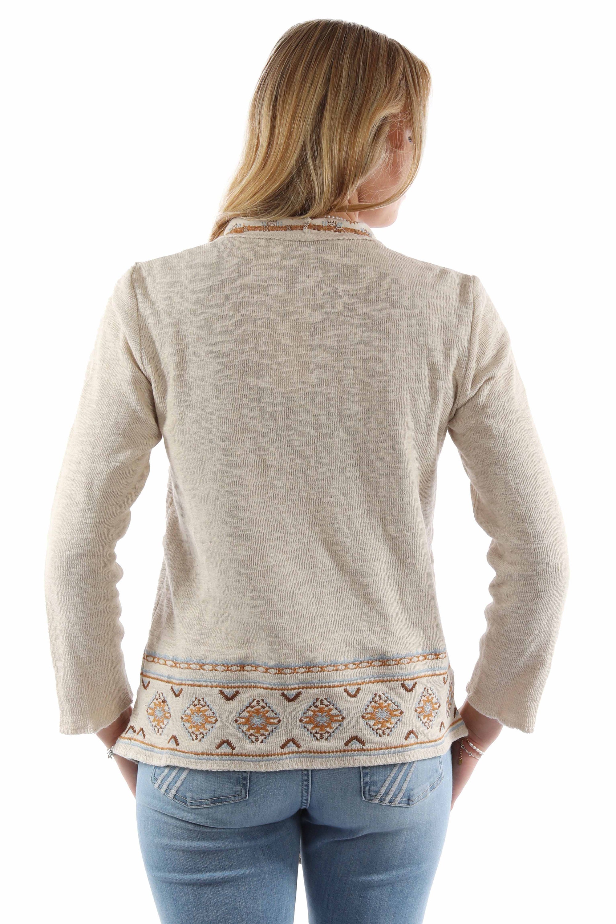 Waterfall Front Emb. Sweater - HC940