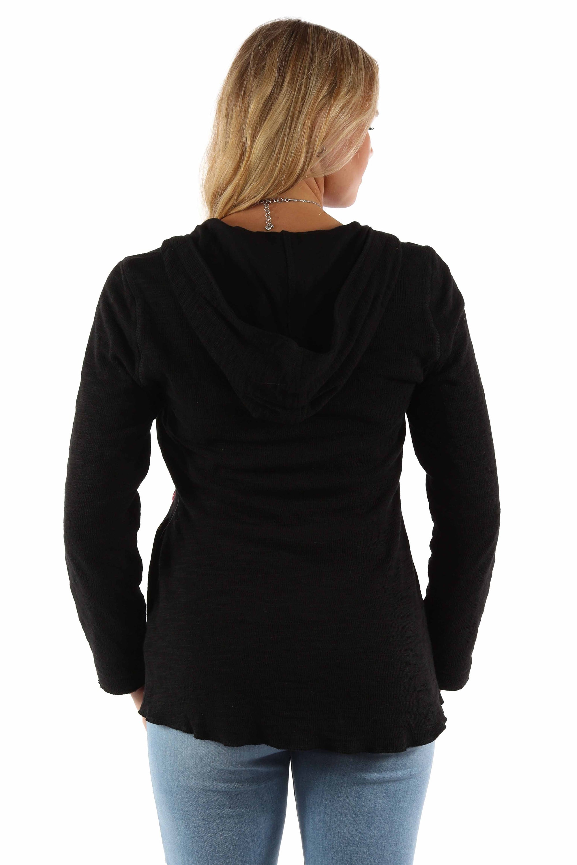 Double Knit Hoodie W/emb &amp; Zip Front - HC941