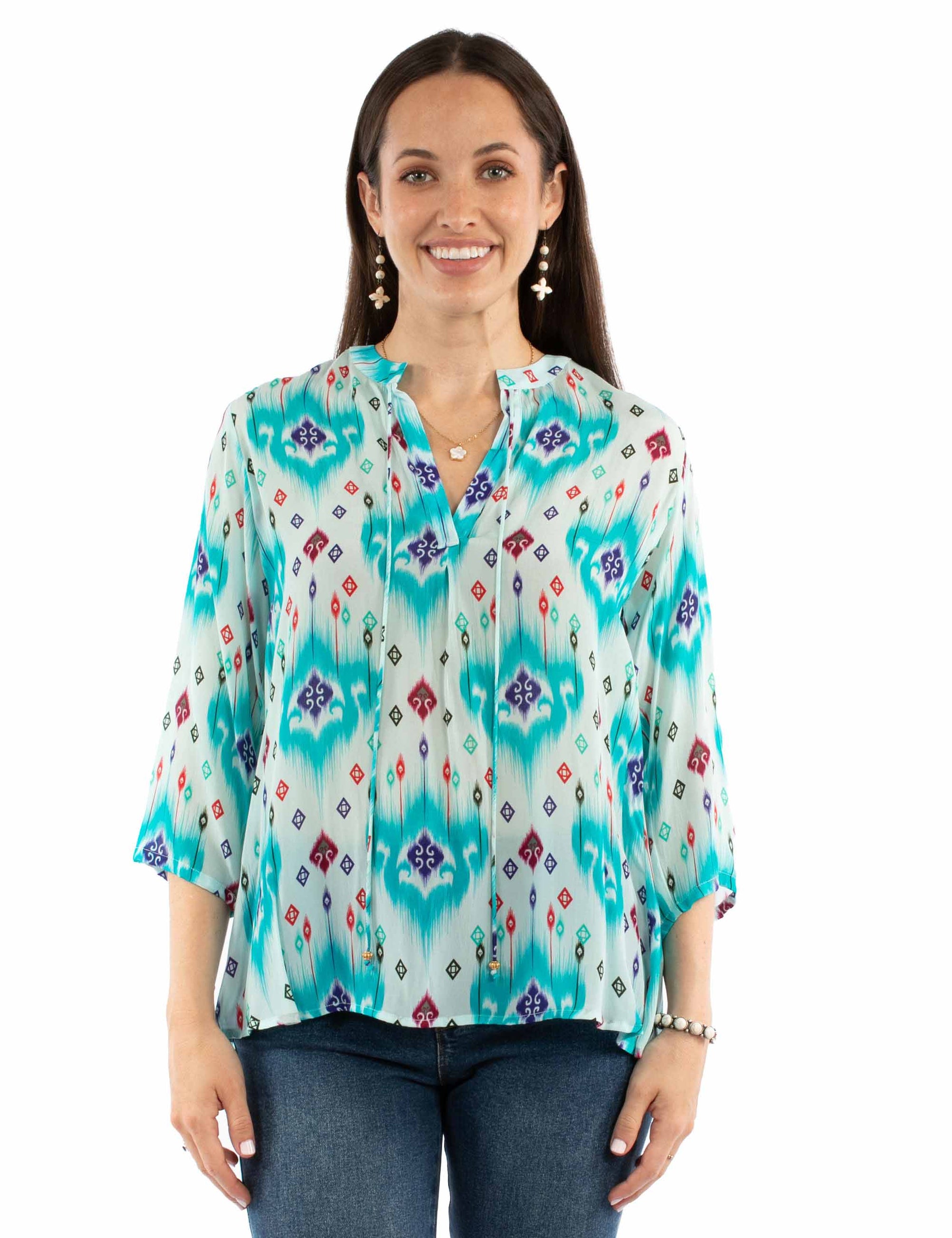 V-neck W/tassel Blouse - HC950