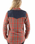 Plaid Shirt W/denim Yokes - HC952