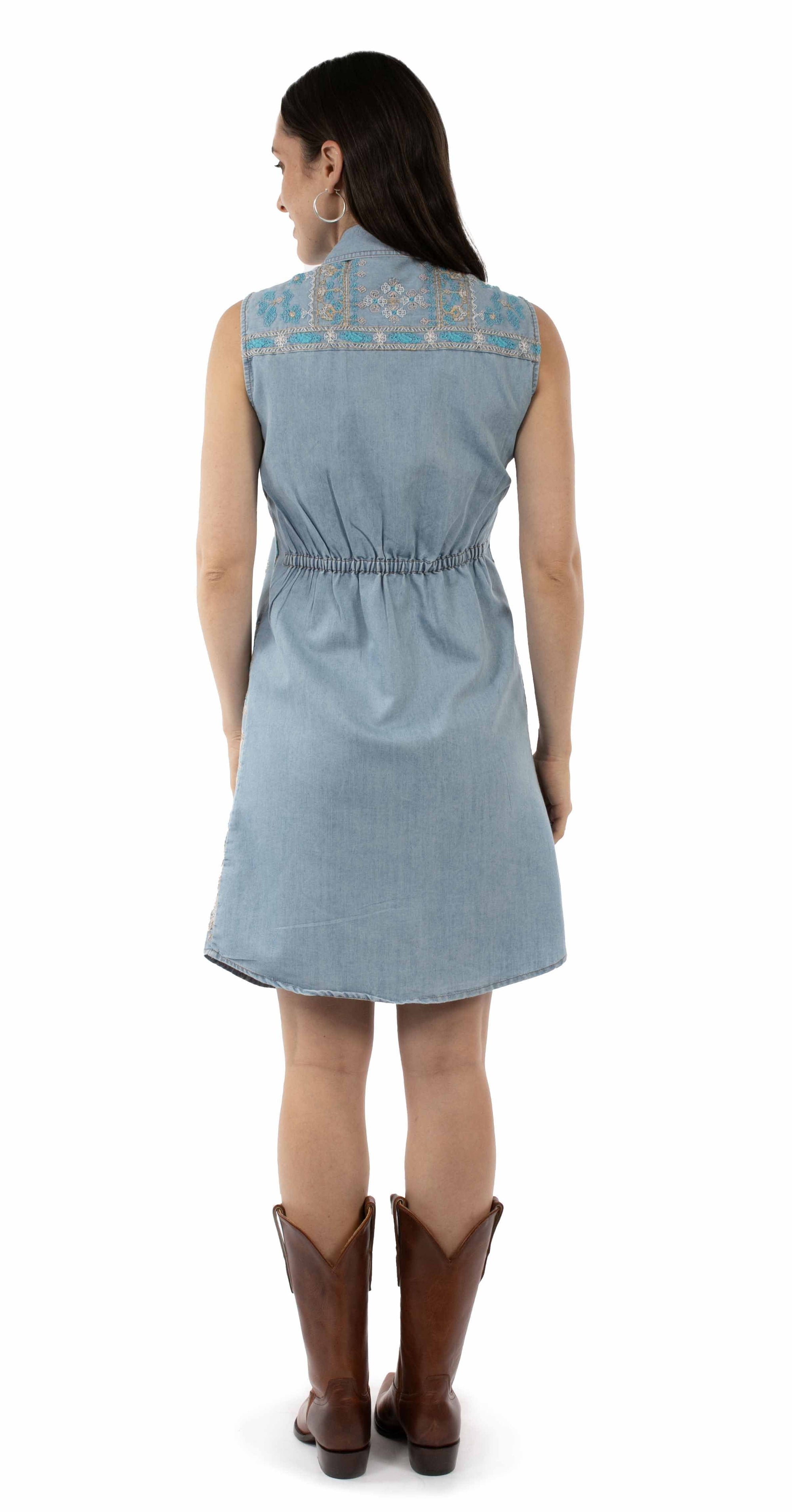 S/l Emb. Button Front Dress - HC955
