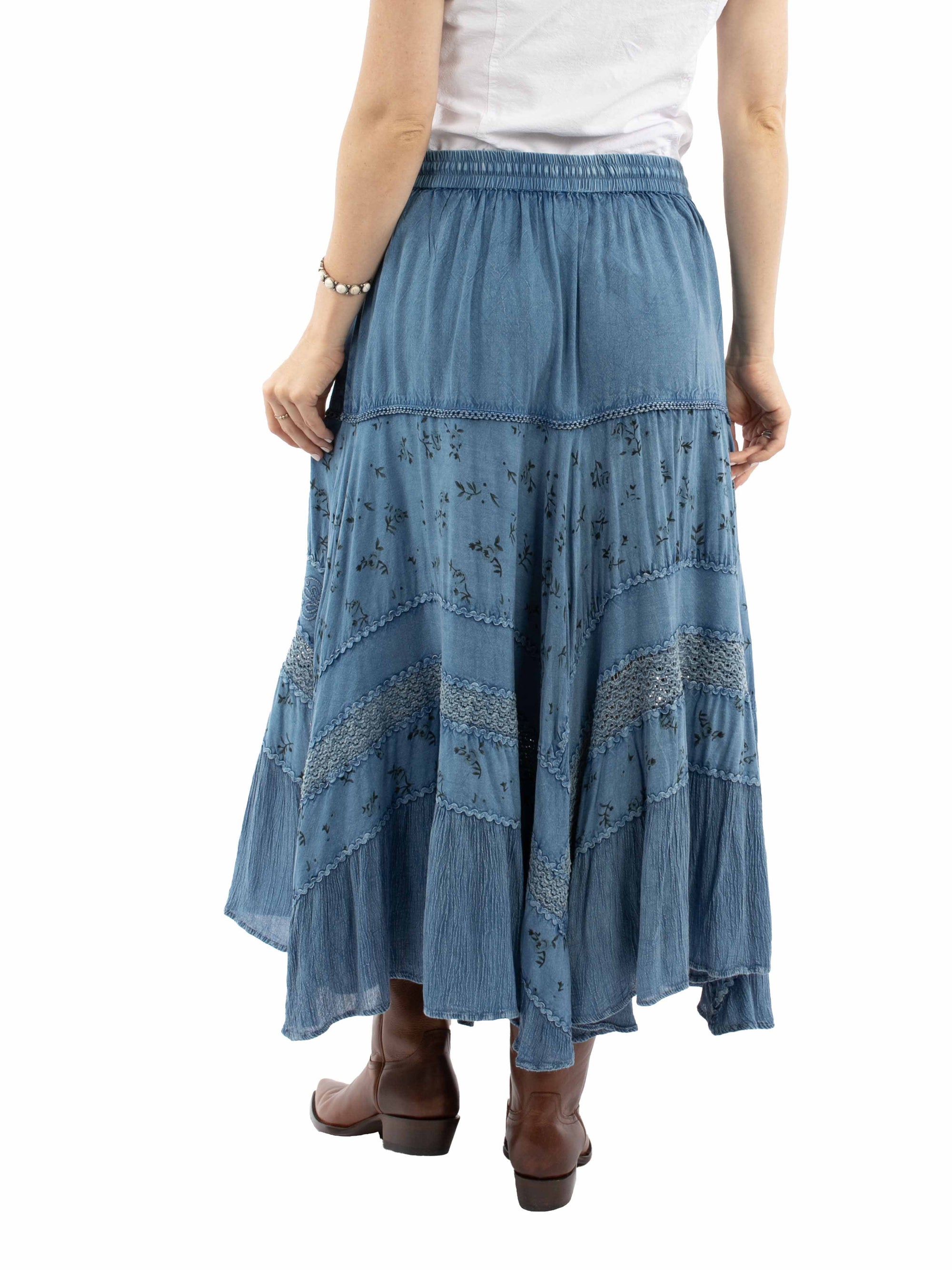 Rose Print Rayon Skirt - HC958