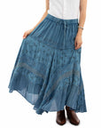 Rose Print Rayon Skirt - HC958