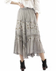 Rose Print Rayon Skirt - HC958