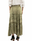 Rose Print Rayon Skirt - HC958