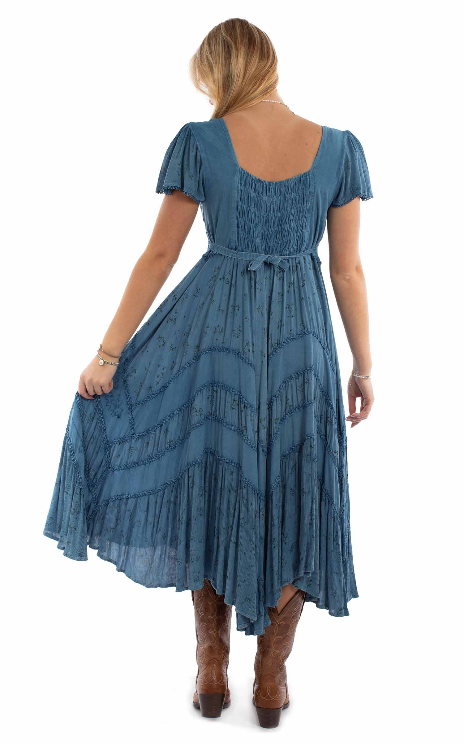 Capsleeve Printed Lace Front Dress - HC959