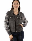 Sweater Sleeve Jean Jacket - HC962
