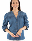 Button Front Blouse - HC974