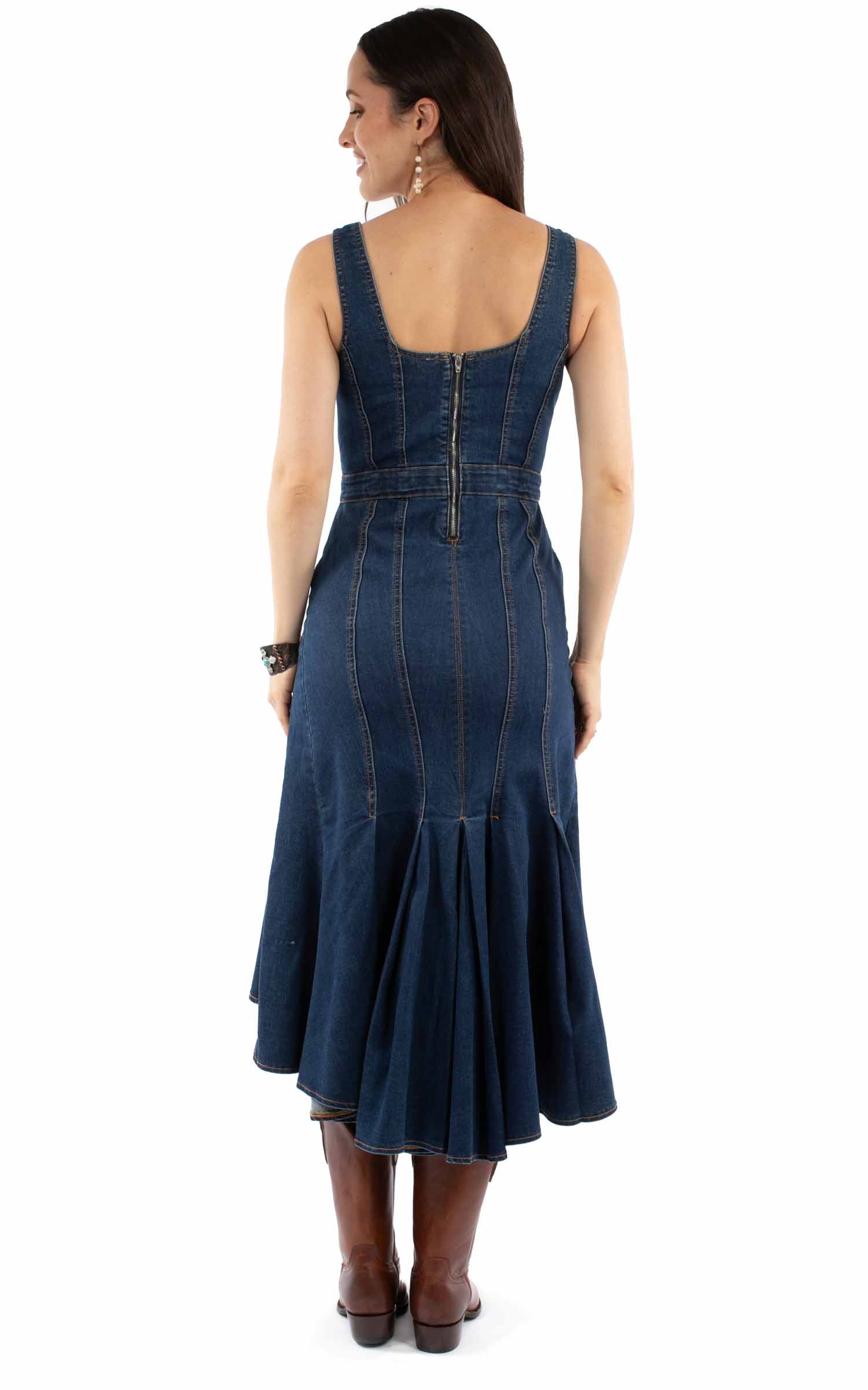 Hi/lo Sleeveless Denim Dress - HC979