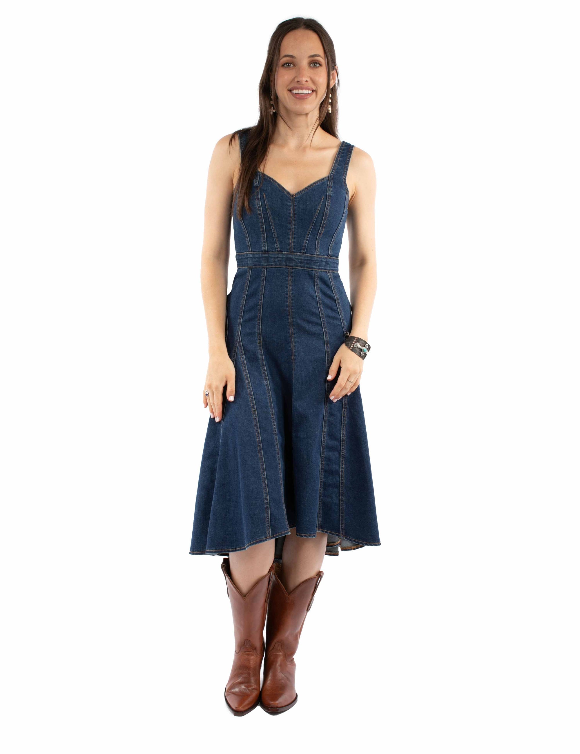 Hi/lo Sleeveless Denim Dress - HC979
