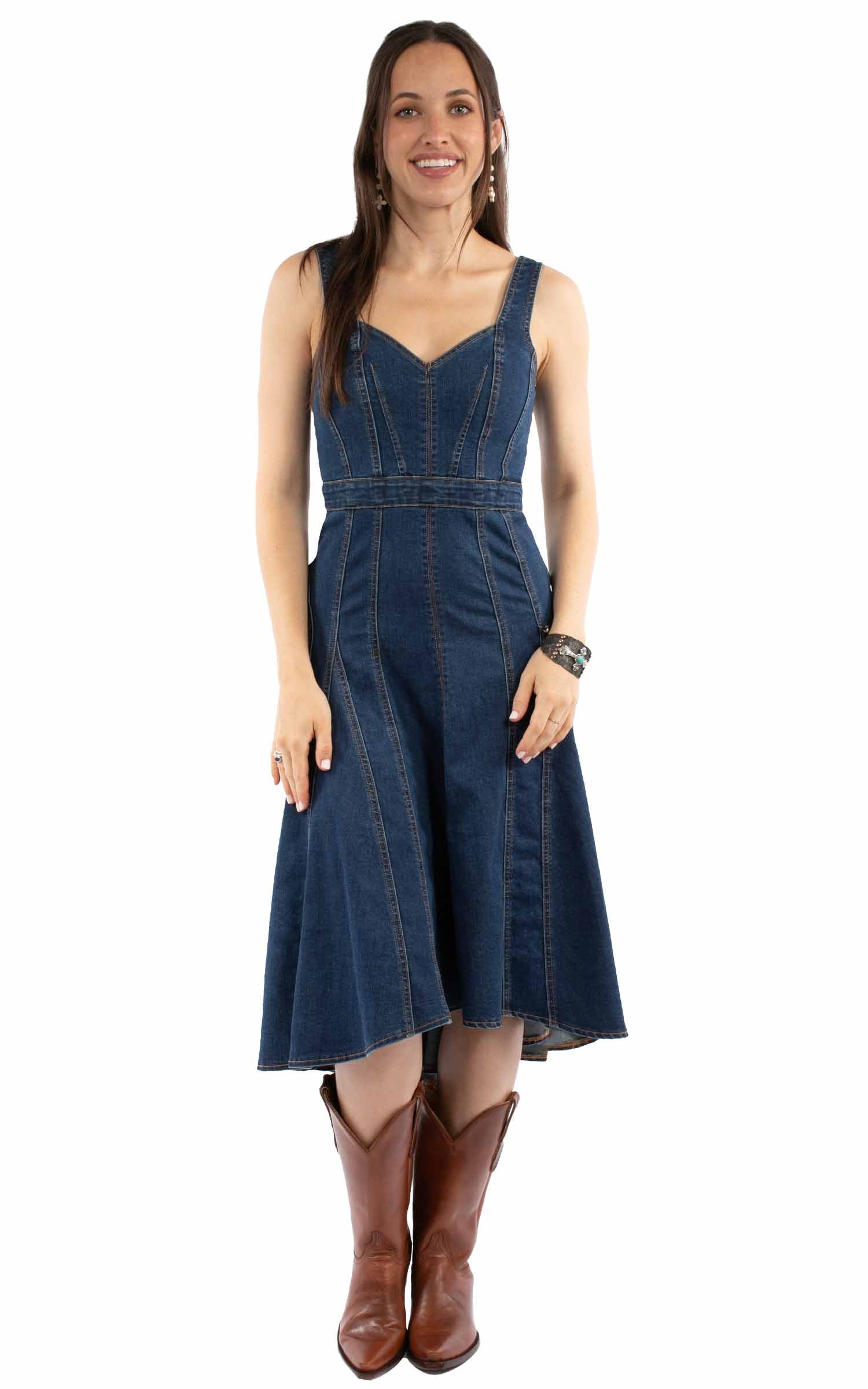Hi/lo Sleeveless Denim Dress - HC979