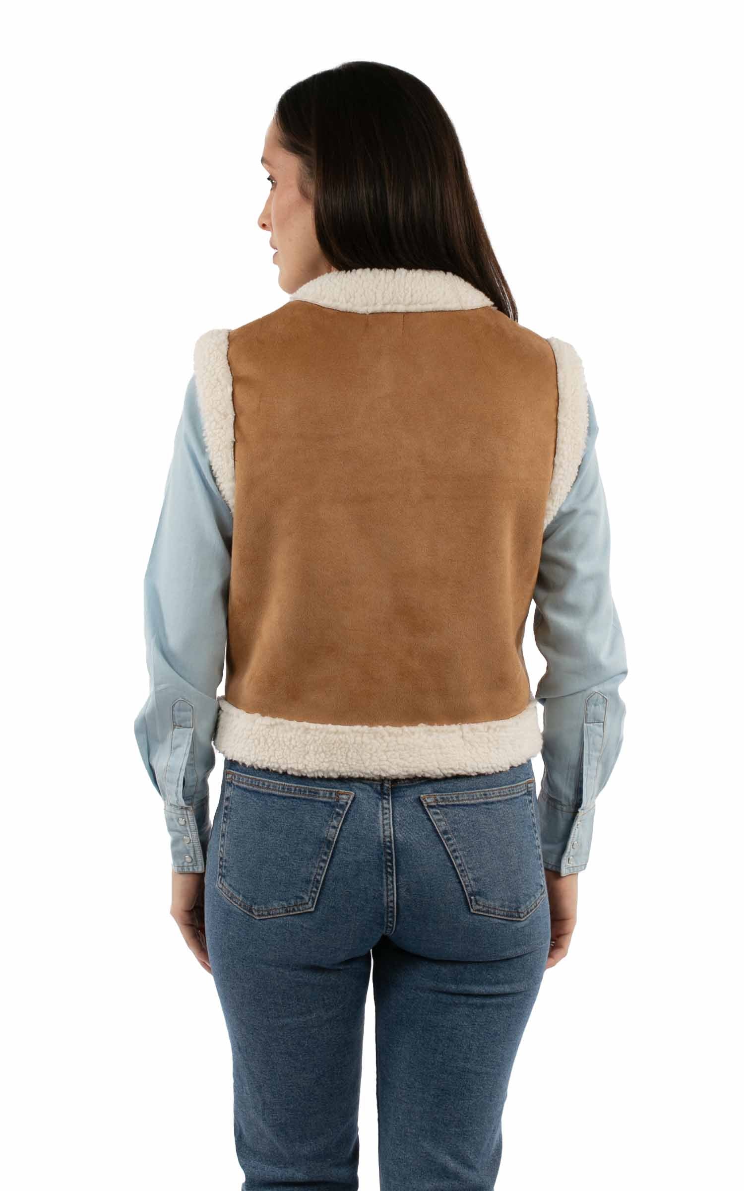 Emb. Faux Sherpa Vest - HC998