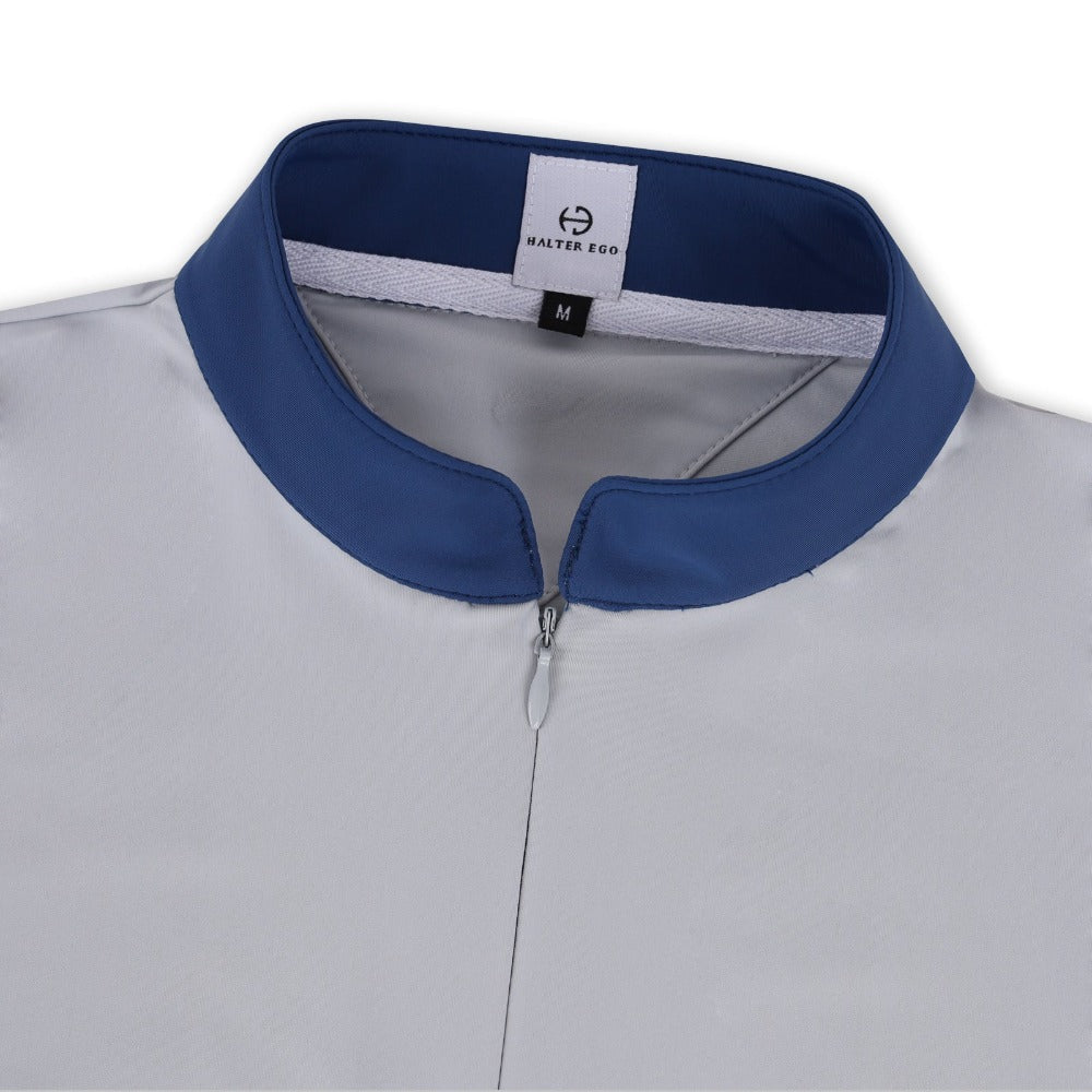Roxana - French Gray &amp; Cadet Blue Long Sleeve Riding Shirt